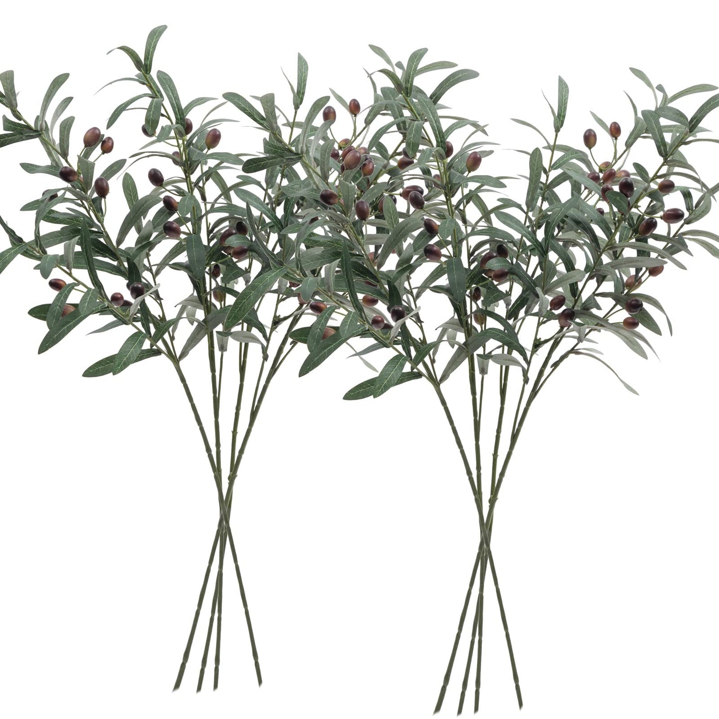 SHACOS 4 PCS 28 inch Artificial Olive Branches Greenery Stems for Vases Olive Stems with Olives Faux Olive Tree Branch for Home Wedding Shop Office Garden Decor DIY Floral Crafts