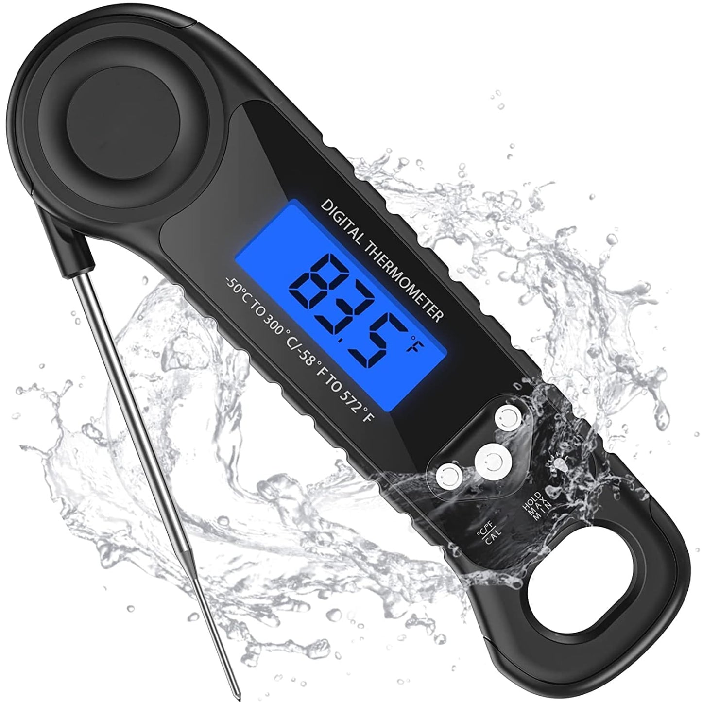 Meat Thermometer Digital, Instant Read Food Thermometer - Waterproof w/Backlight for Cooking, Candy, Deep Fry, BBQ, Grill, Smoker and Roast, Camping & Kitchen Essentials