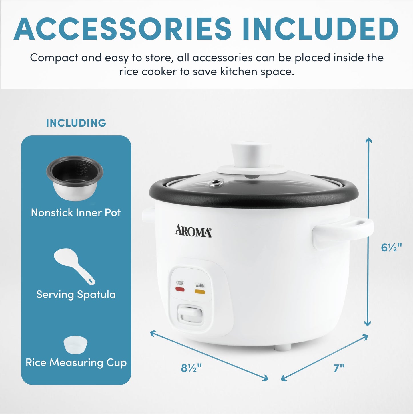 Aroma Housewares 4-Cups (Cooked) / 1Qt. Rice & Grain Cooker (ARC-302NGBL), Blue