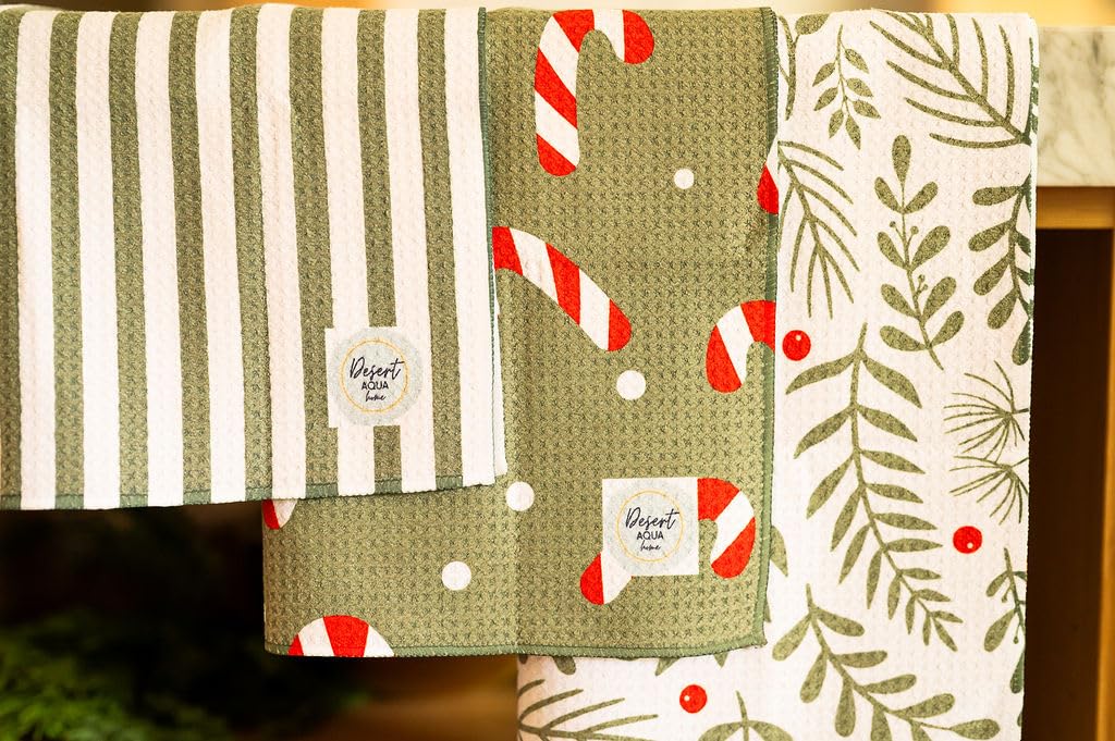 || 3 Pack|| Not Your Ordinary Dish Towels || Waffle Weave Microfiber || Tea Towels || Highly Absorbent || Hanging Loop || Dish Cloths || Modern || Designer Prints (Easter Bows)