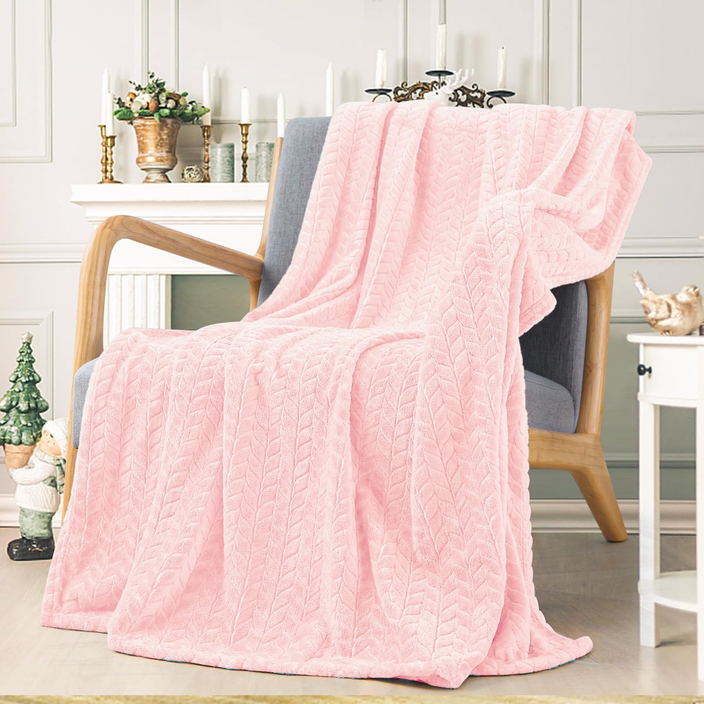 Inhand Fleece Throw Blankets, Super Soft Flannel Cozy Blankets for Adults, Washable Lightweight Blanket for Couch Sofa Bed Office, Warm Plush Blankets for All Season (50"×60", Green)