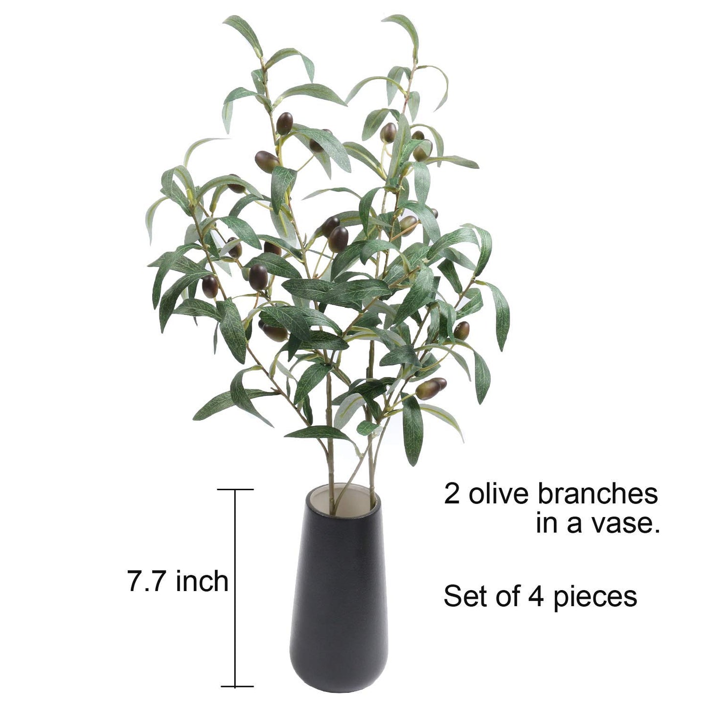 SHACOS 4 PCS 28 inch Artificial Olive Branches Greenery Stems for Vases Olive Stems with Olives Faux Olive Tree Branch for Home Wedding Shop Office Garden Decor DIY Floral Crafts