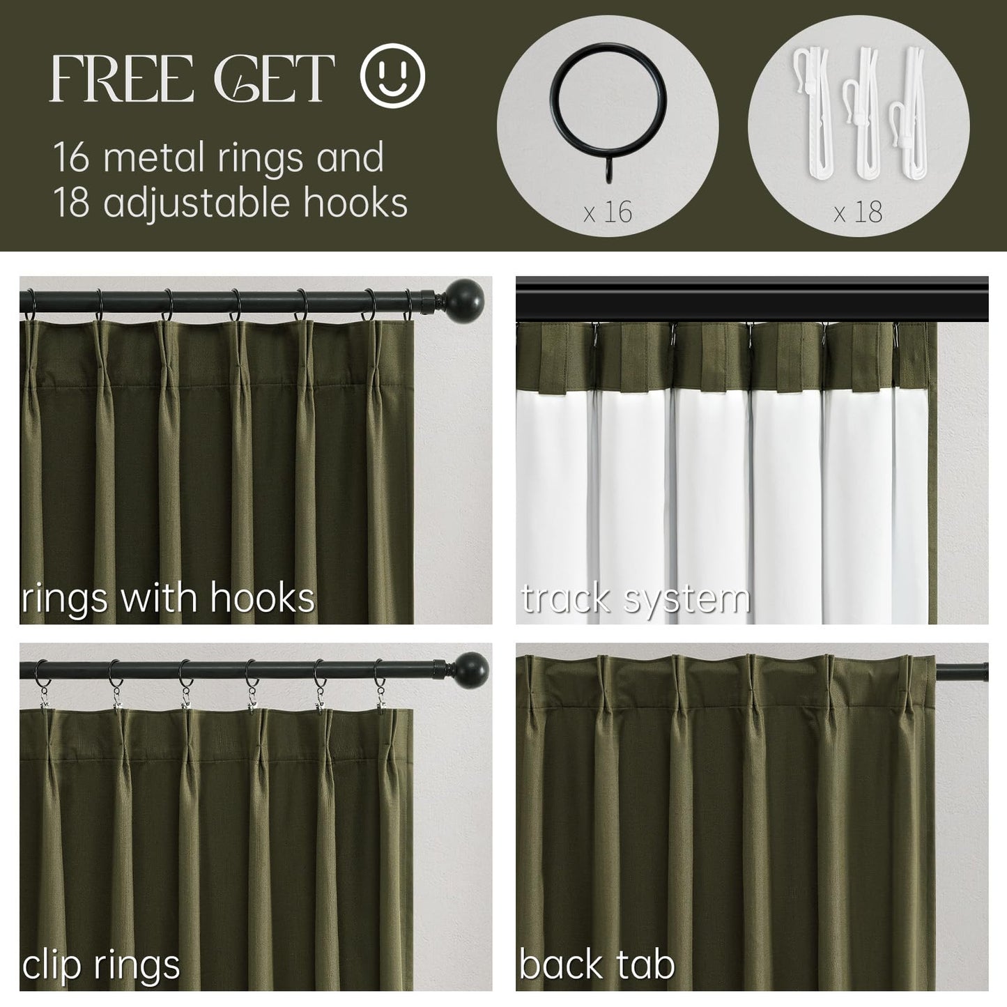 Topfinel 120 Inches Long Extra Long Pinch Pleat Faux Linen Curtains for Living Room,Neutral Beige 100 Percent Blackout Floor to Ceiling Farmhouse Sound Absorbing Drapes 2 Panels for Track System 10 FT