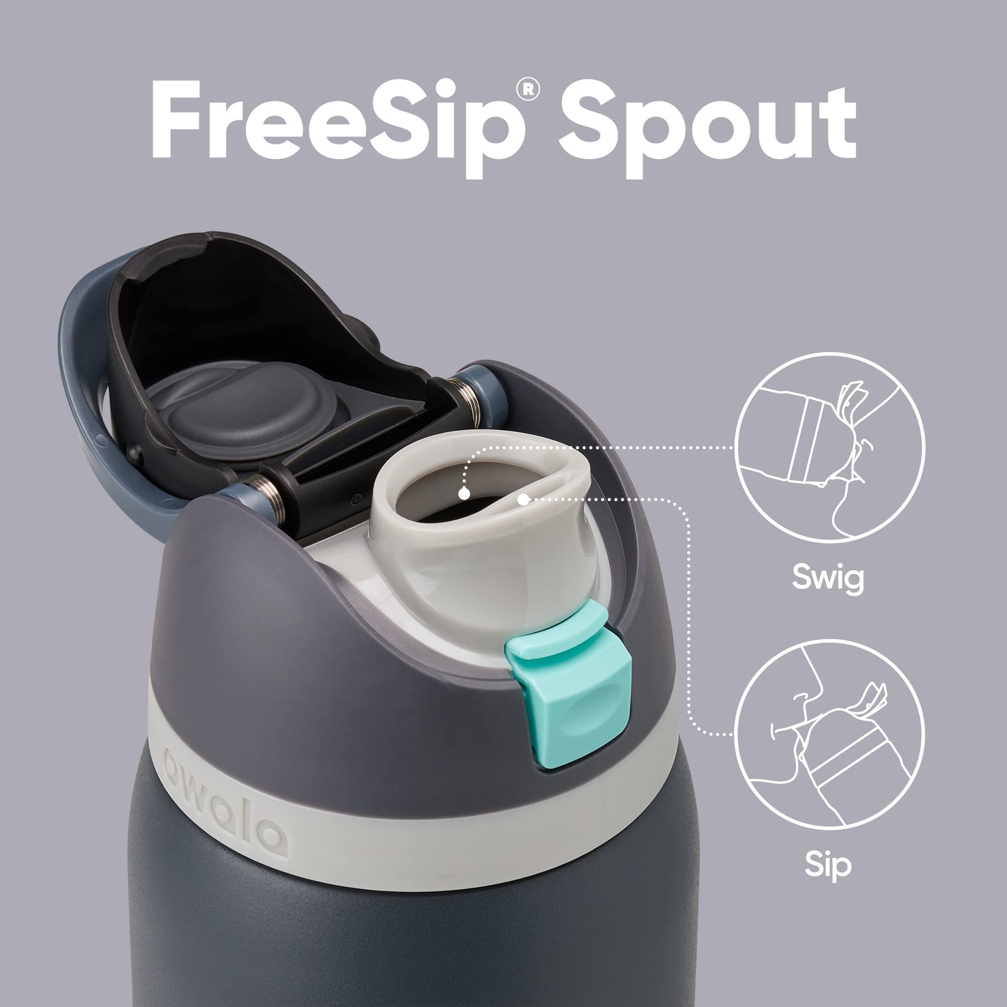 FreeSip Insulated Stainless Steel Water Bottle with Straw for Sports, Travel, and School BPA-Free Sports Water Bottle, 40 oz, Iced Breeze