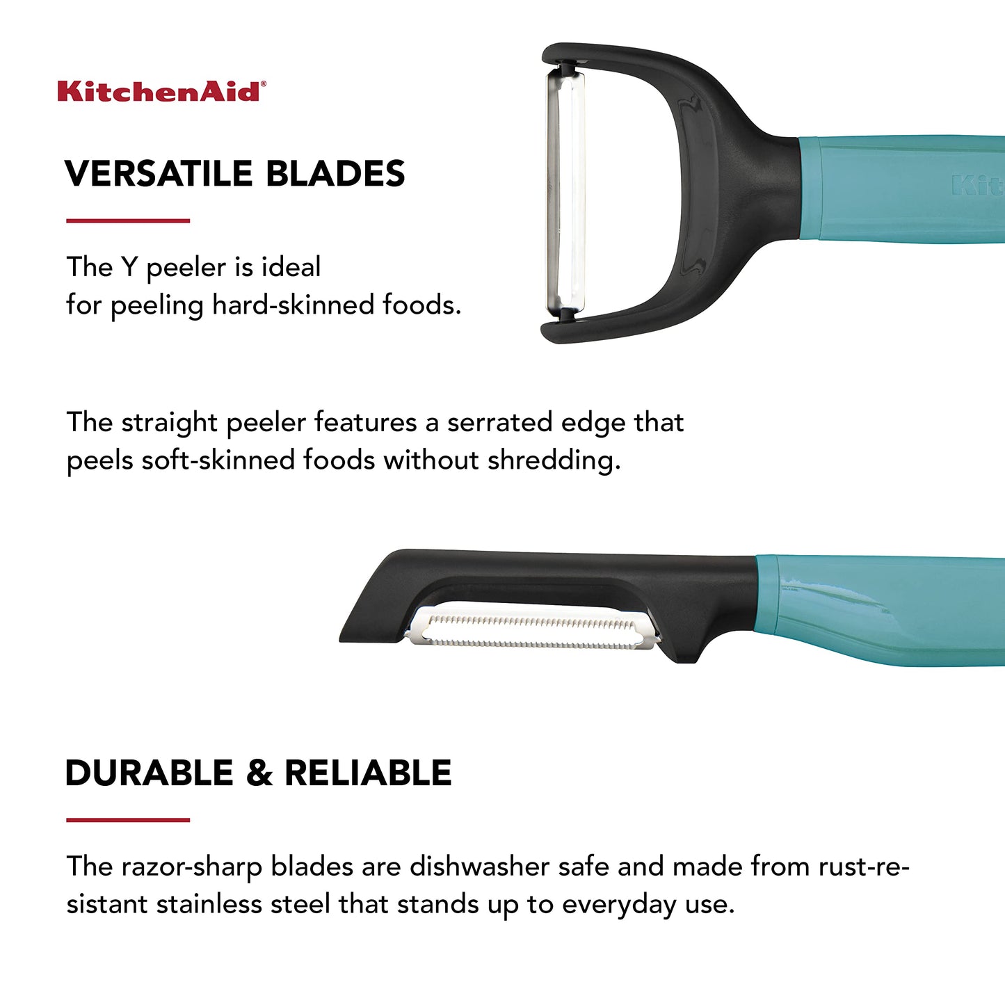 KitchenAid Universal Euro Y Peeler, Set Of 2, Aqua