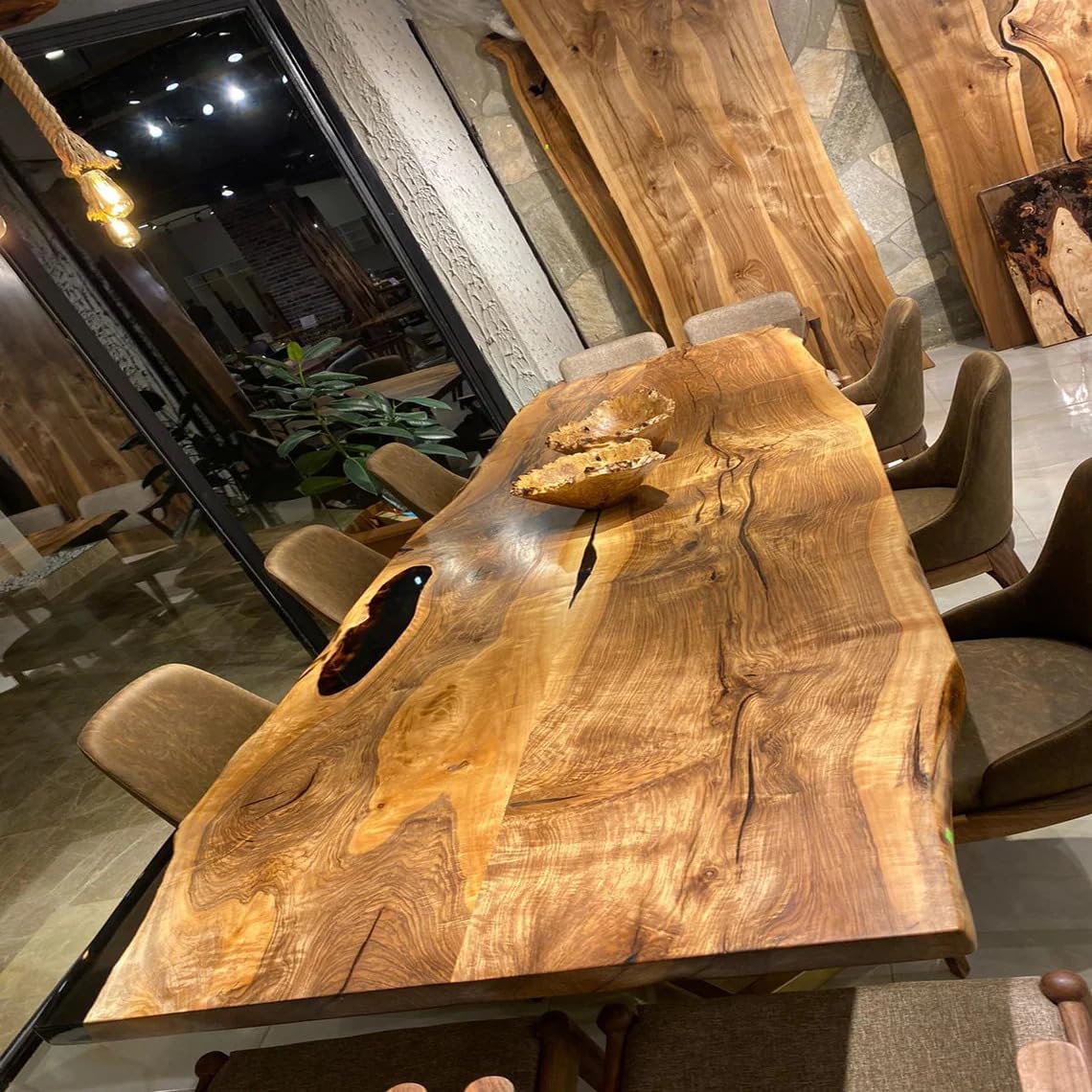 Sophisticated Live Edge Dining Table Living Room Table Coffee Table Hallway Table Conference Table Home Office Table Side Table End Table Center Table Home Décor (Without Stand, 108 x 36 Inches)