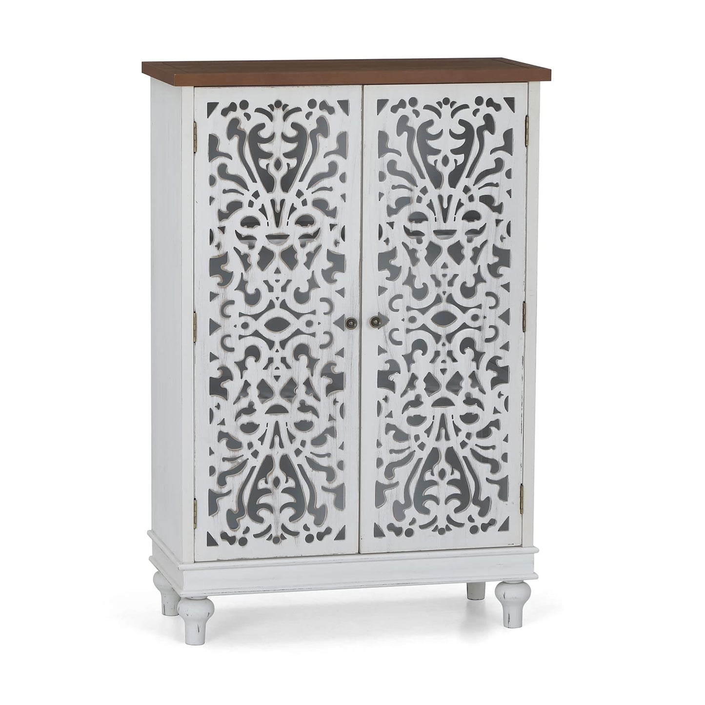 Sophia & William Tall Storage Cabinet 47.4", Decorative 2-Door Tall Accent Cabinet, for Living Room, Dining Room, White