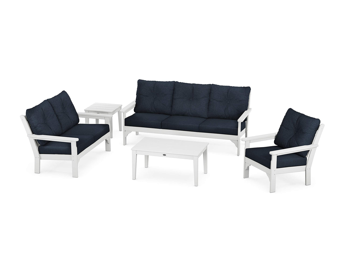 POLYWOOD® Vineyard Deep Seating Set, Black/Grey Mist