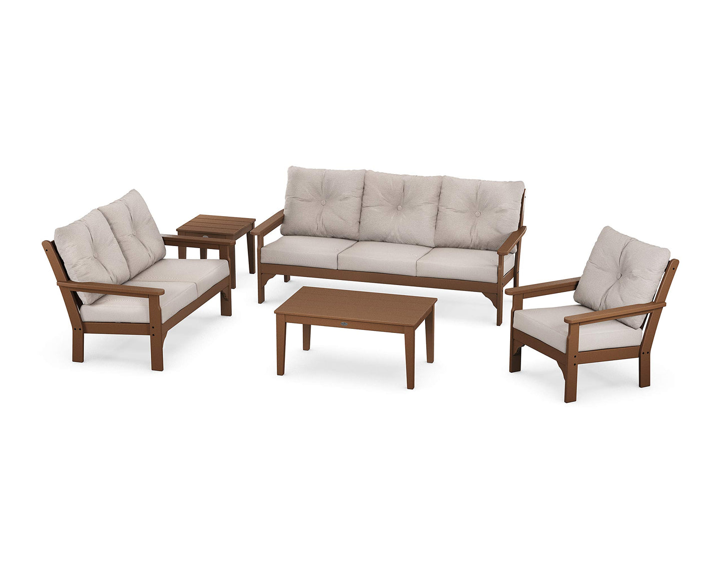 POLYWOOD® Vineyard Deep Seating Set, Black/Grey Mist