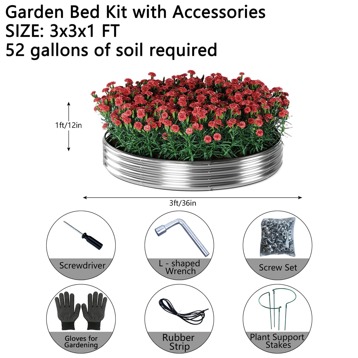 Galvanized Metal Planter Raised Garden Bed Kit for Gardening Outdoor,8x2x1ft Planter Grow Garden Box Raised Flower Bed,Long Vegetable Clearance Herb Raised Garden Beds for Gardening