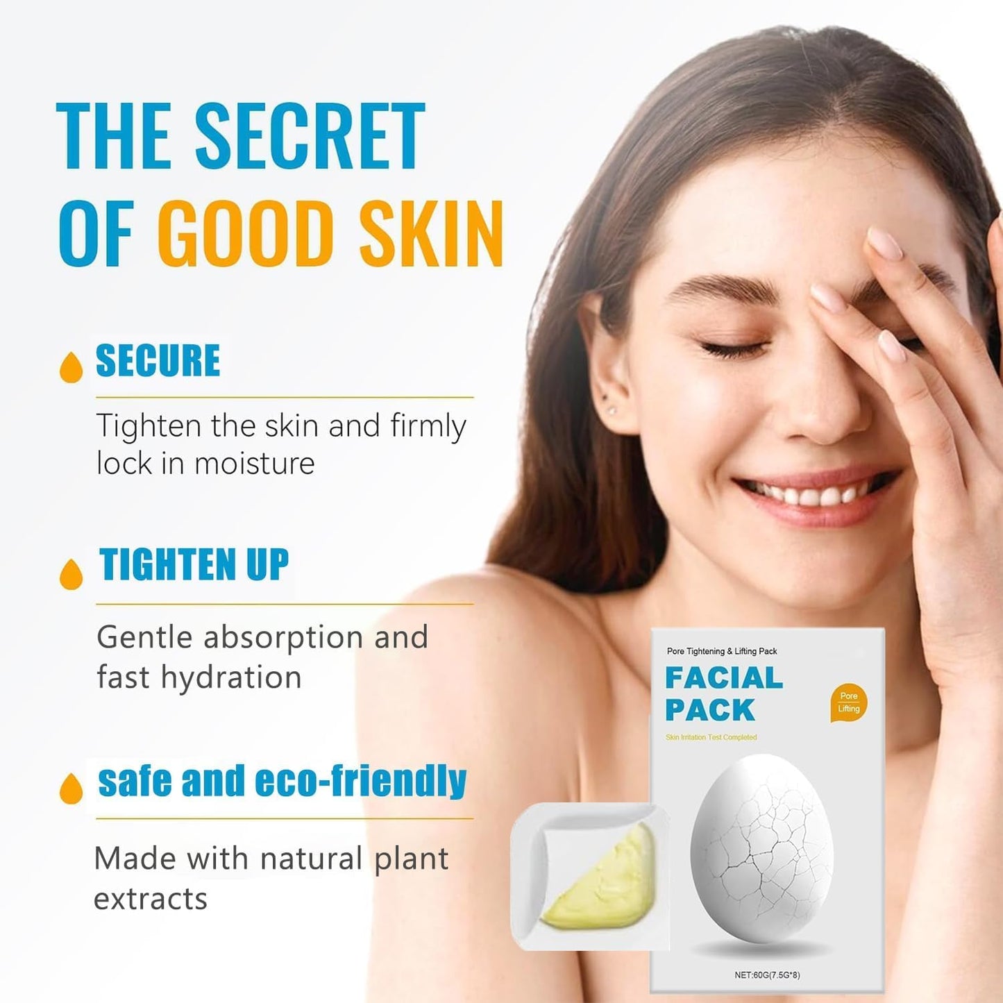 2025 New Zombie Facial Mask, Zombie Mask Facial, Hydrating Skincare Face Mask, Pore Tightening & Lifting Deep Cleansing Clay Mud Mask(1 Box, 8ea,)