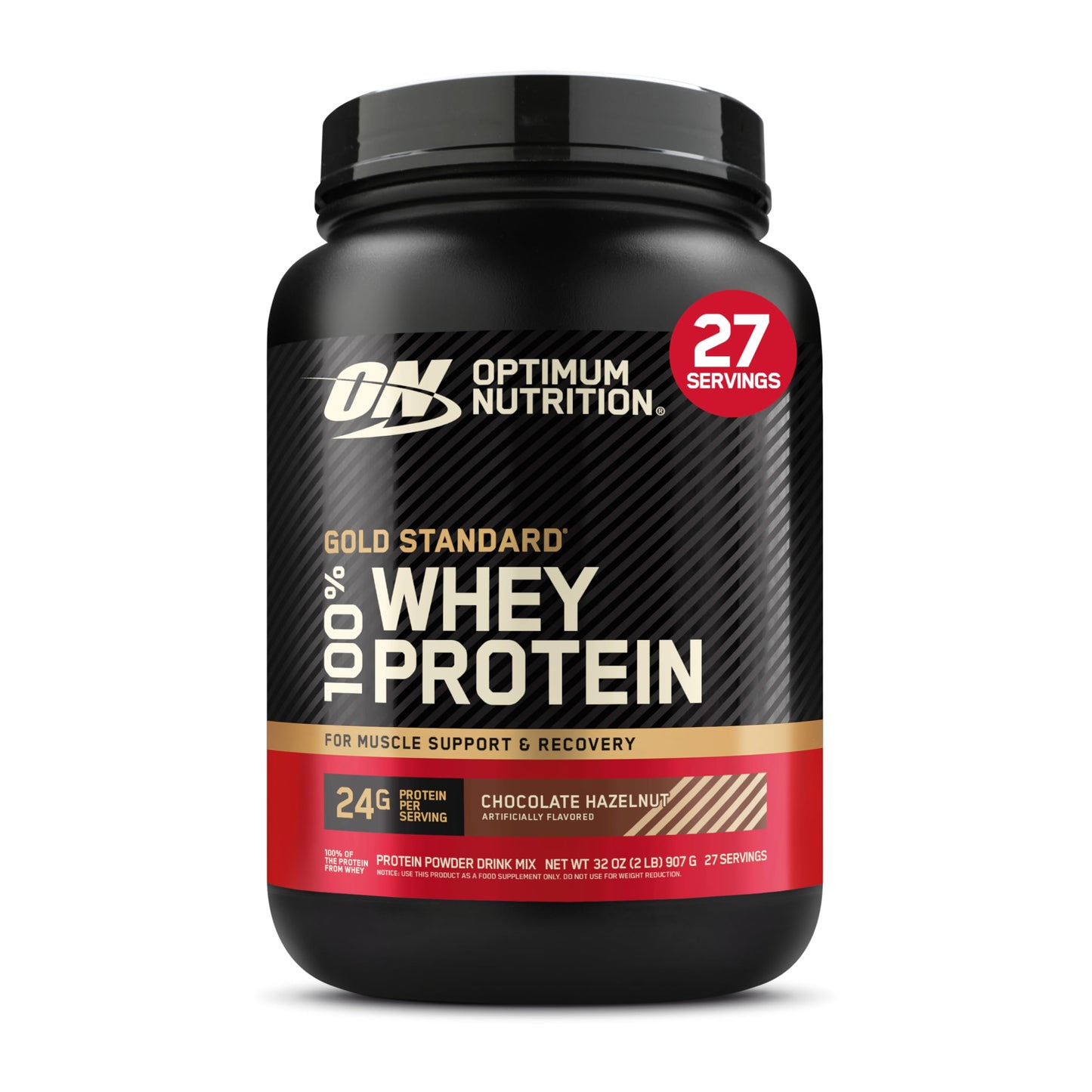 Optimum Nutrition Gold Standard 100% Whey Protein Powder, Double Rich Chocolate, 2 Pound (Packaging May Vary)