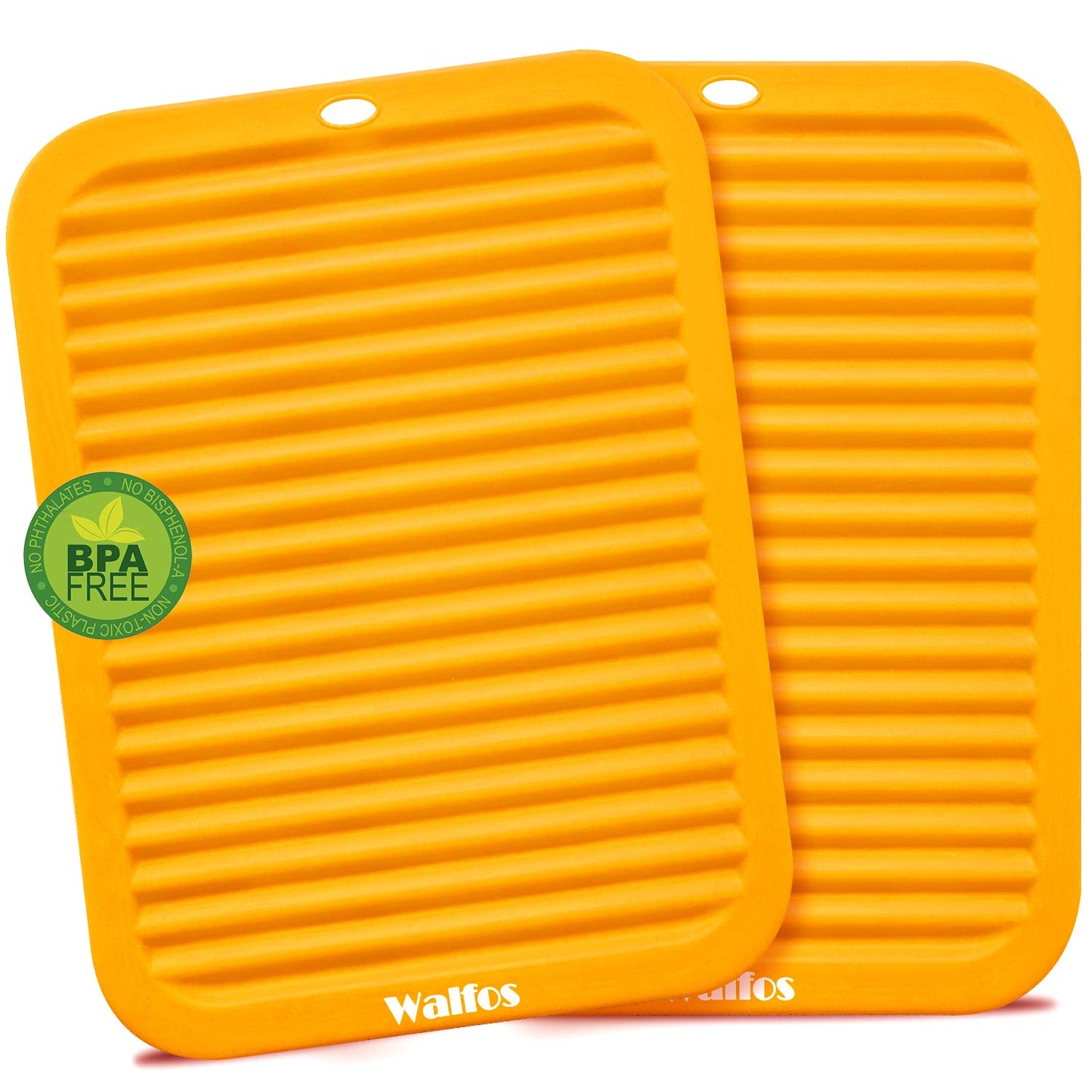 Walfos Silicone Trivet Mats - 4 Heat Resistant Pot Holders, Multipurpose Non-Slip Hot Pads for Kitchen Potholders, Hot Dishers, Jar Opener, Spoon Holder, Food Grade Silicone & BPA Free (Black)