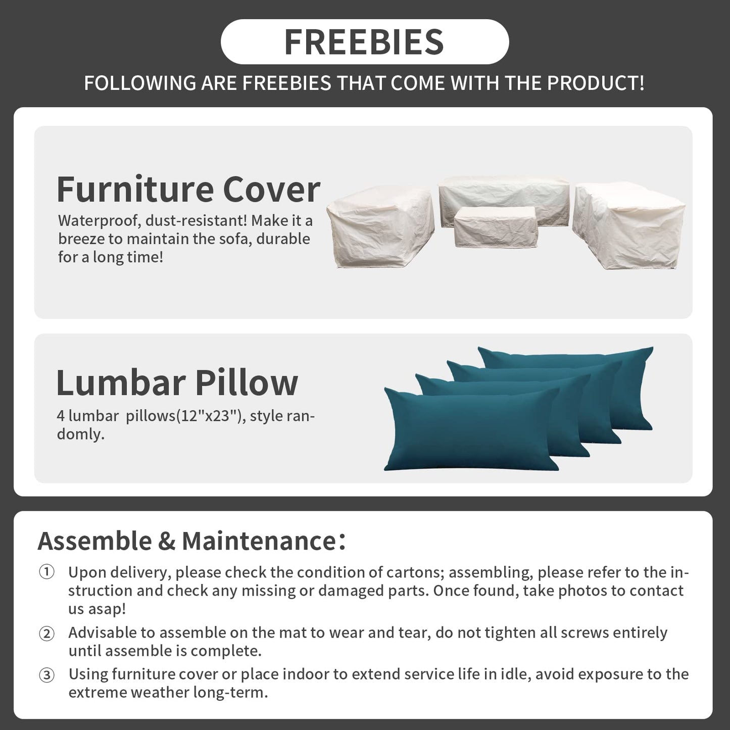 Rattaner 5 Pcs Outdoor Furniture Sets Patio Furniture Set with 45" Fire Pit Patio Couch Outdoor Chairs 60000 BTU Steel Propane Fire Pit Table No-Slip Cushions and Waterproof Covers, Light Grey