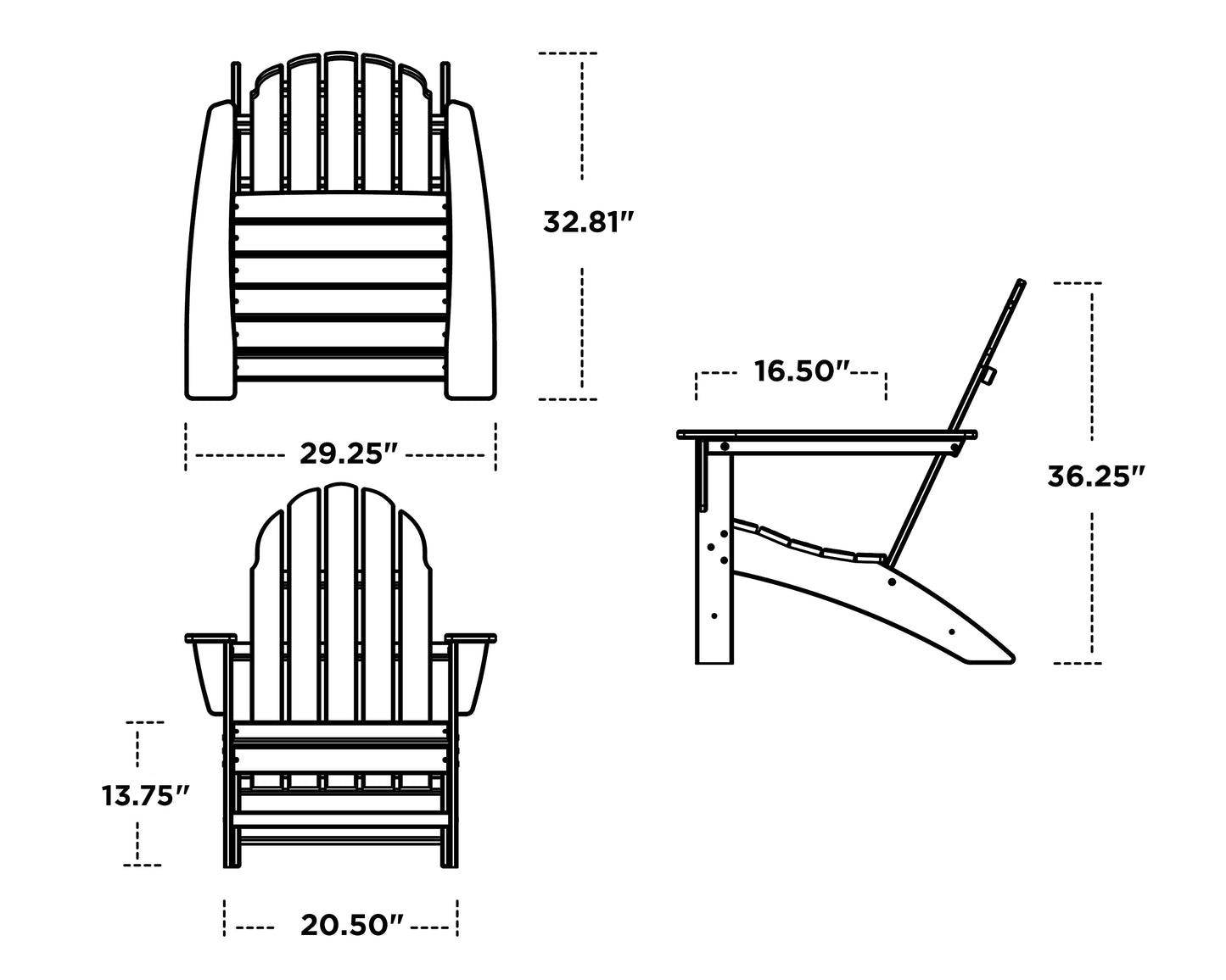 POLYWOOD Vineyard Adirondack Chair, Sand Beige