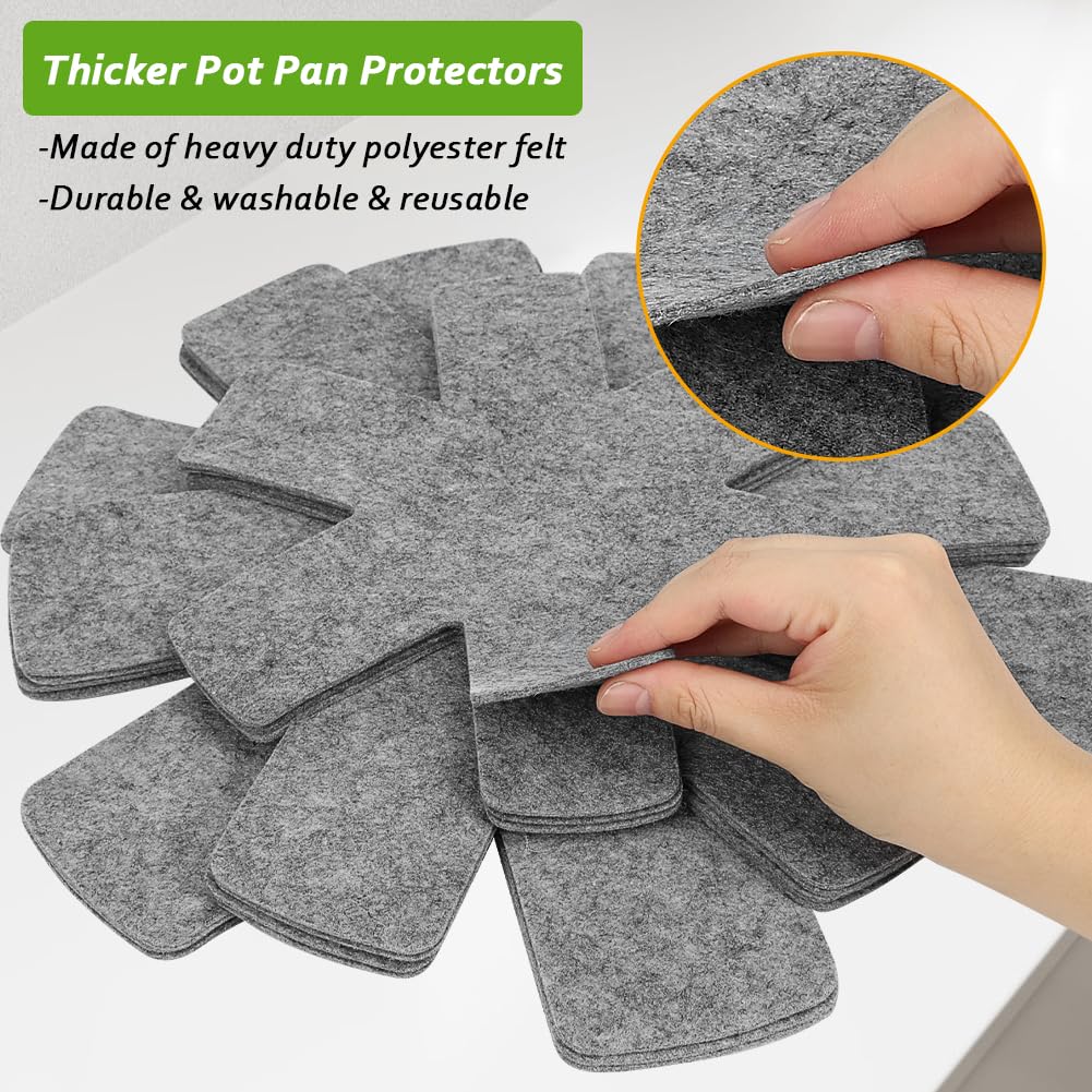 Pot and Pan Protectors, Set of 12 and 3 Different Size, Pot Dividers Pads/Stacking Pan Protectors/Pan Separators Pads for Protecting and Separating Pots and Pans