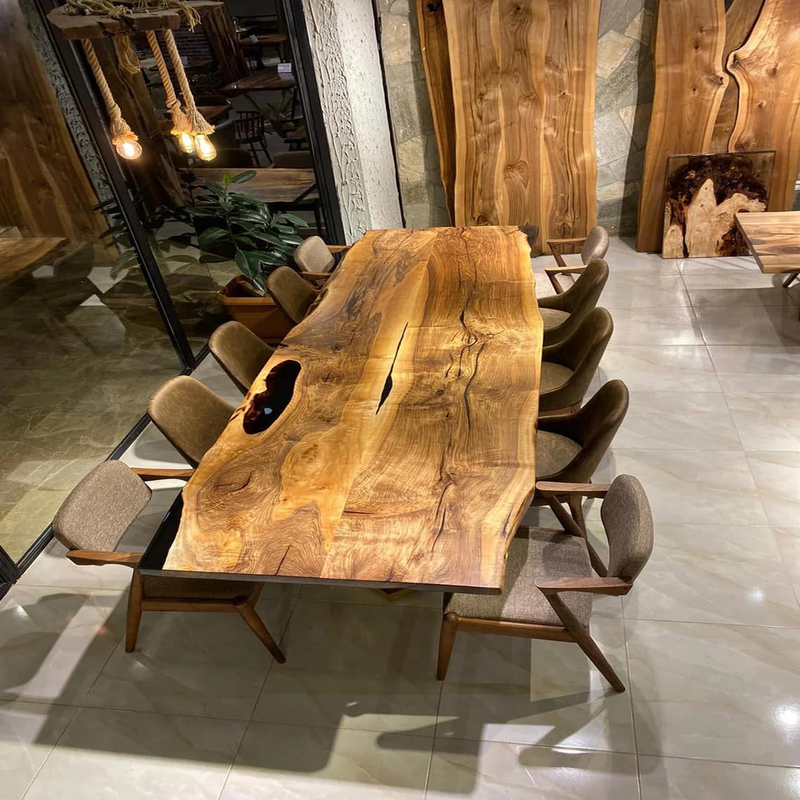 Sophisticated Live Edge Dining Table Living Room Table Coffee Table Hallway Table Conference Table Home Office Table Side Table End Table Center Table Home Décor (Without Stand, 108 x 36 Inches)