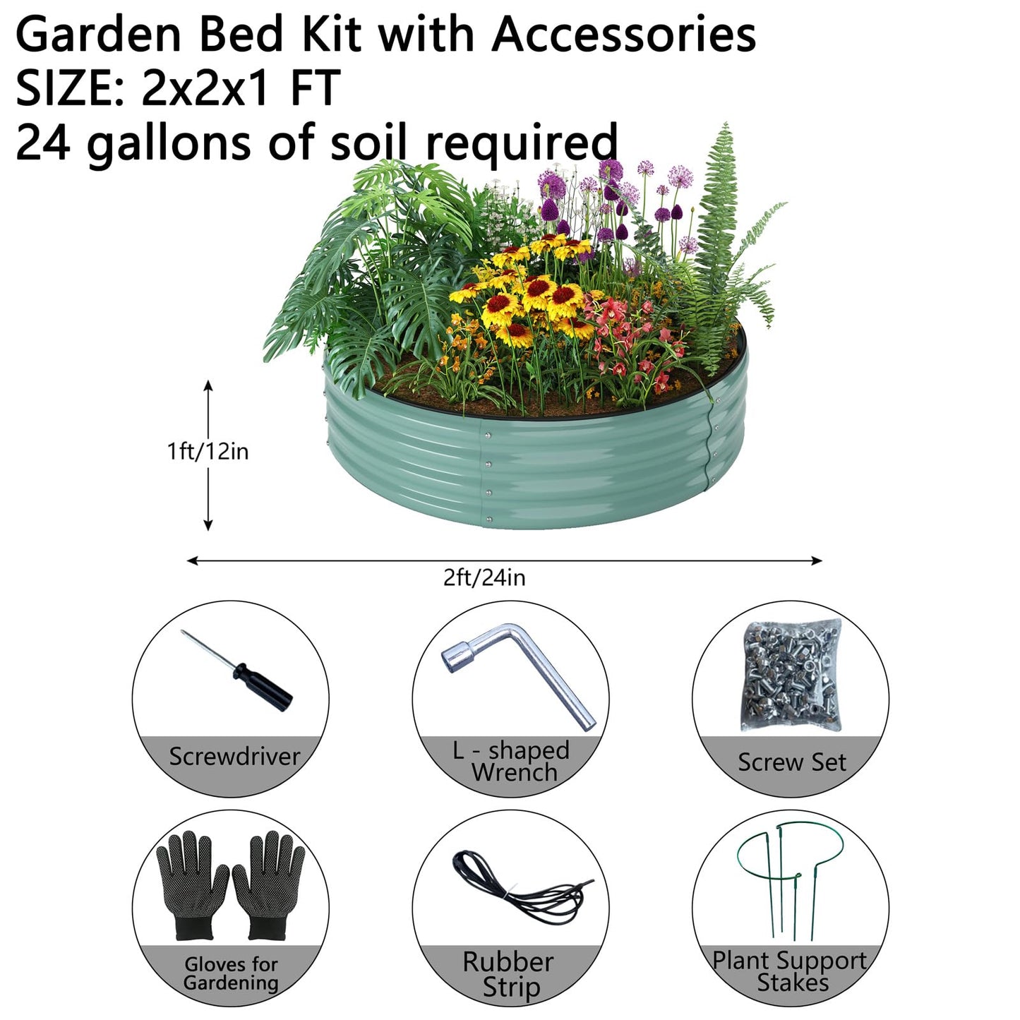 Galvanized Metal Planter Raised Garden Bed Kit for Gardening Outdoor,8x2x1ft Planter Grow Garden Box Raised Flower Bed,Long Vegetable Clearance Herb Raised Garden Beds for Gardening