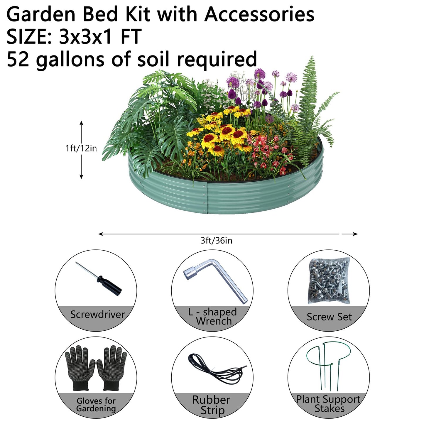 Galvanized Metal Planter Raised Garden Bed Kit for Gardening Outdoor,8x2x1ft Planter Grow Garden Box Raised Flower Bed,Long Vegetable Clearance Herb Raised Garden Beds for Gardening