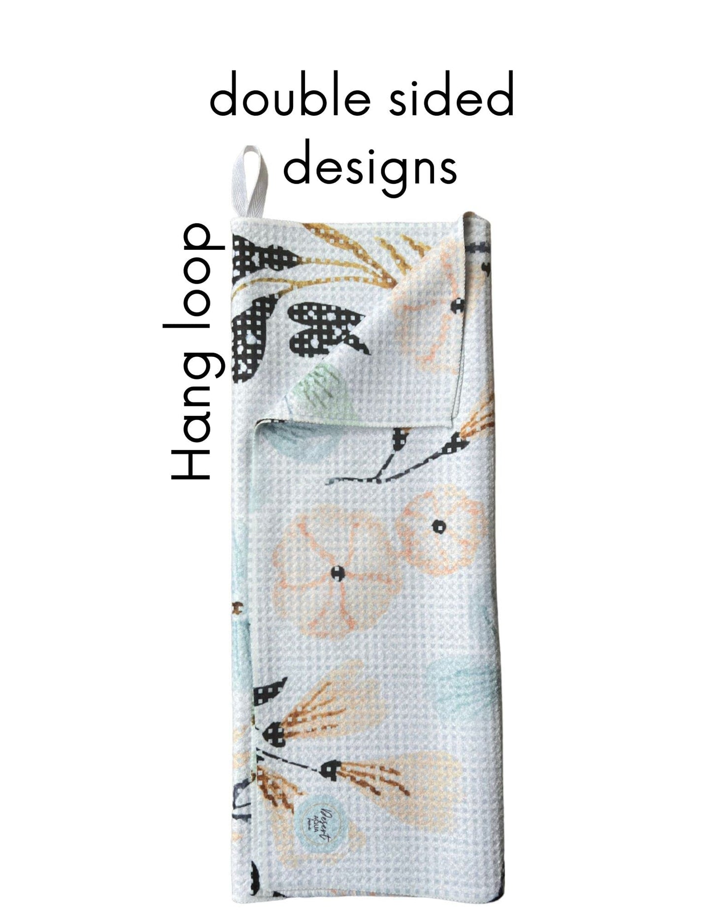 || 3 Pack|| Not Your Ordinary Dish Towels || Waffle Weave Microfiber || Tea Towels || Highly Absorbent || Hanging Loop || Dish Cloths || Modern || Designer Prints (Easter Bows)