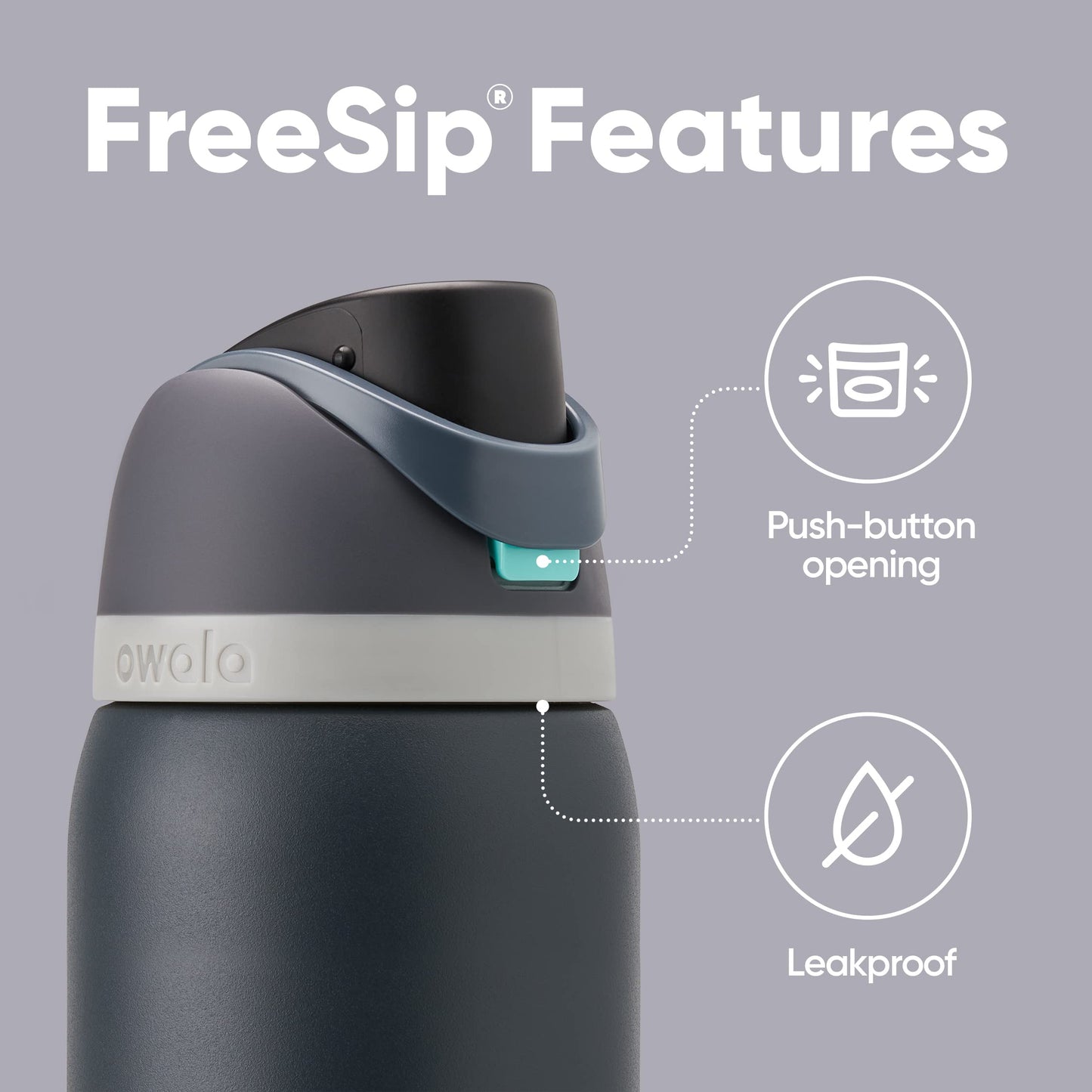 FreeSip Insulated Stainless Steel Water Bottle with Straw for Sports, Travel, and School BPA-Free Sports Water Bottle, 40 oz, Iced Breeze