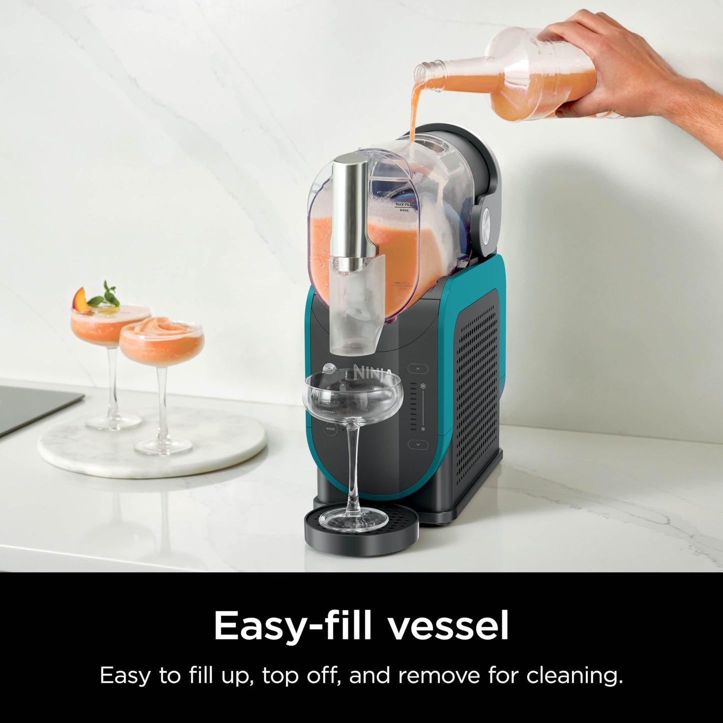 Ninja SLUSHi with RapidChill Technology, 88 oz. Frozen Drink & Slushie Machine, 5 Preset Programs, Margaritas, Frappés, and More, Premium Accents, Black, FS301
