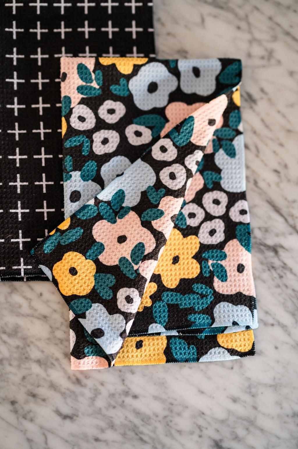 || 3 Pack|| Not Your Ordinary Dish Towels || Waffle Weave Microfiber || Tea Towels || Highly Absorbent || Hanging Loop || Dish Cloths || Modern || Designer Prints (Easter Bows)