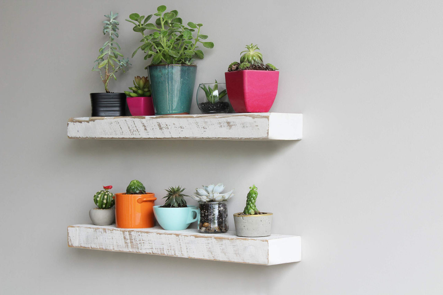 Urban Legacy Reclaimed Barnwood Planks | Floating Shelves for Wall w/Flush Mount Shelf Bracket Set Included | Set of 2 (Natural, 18"x 4.5"x 2")