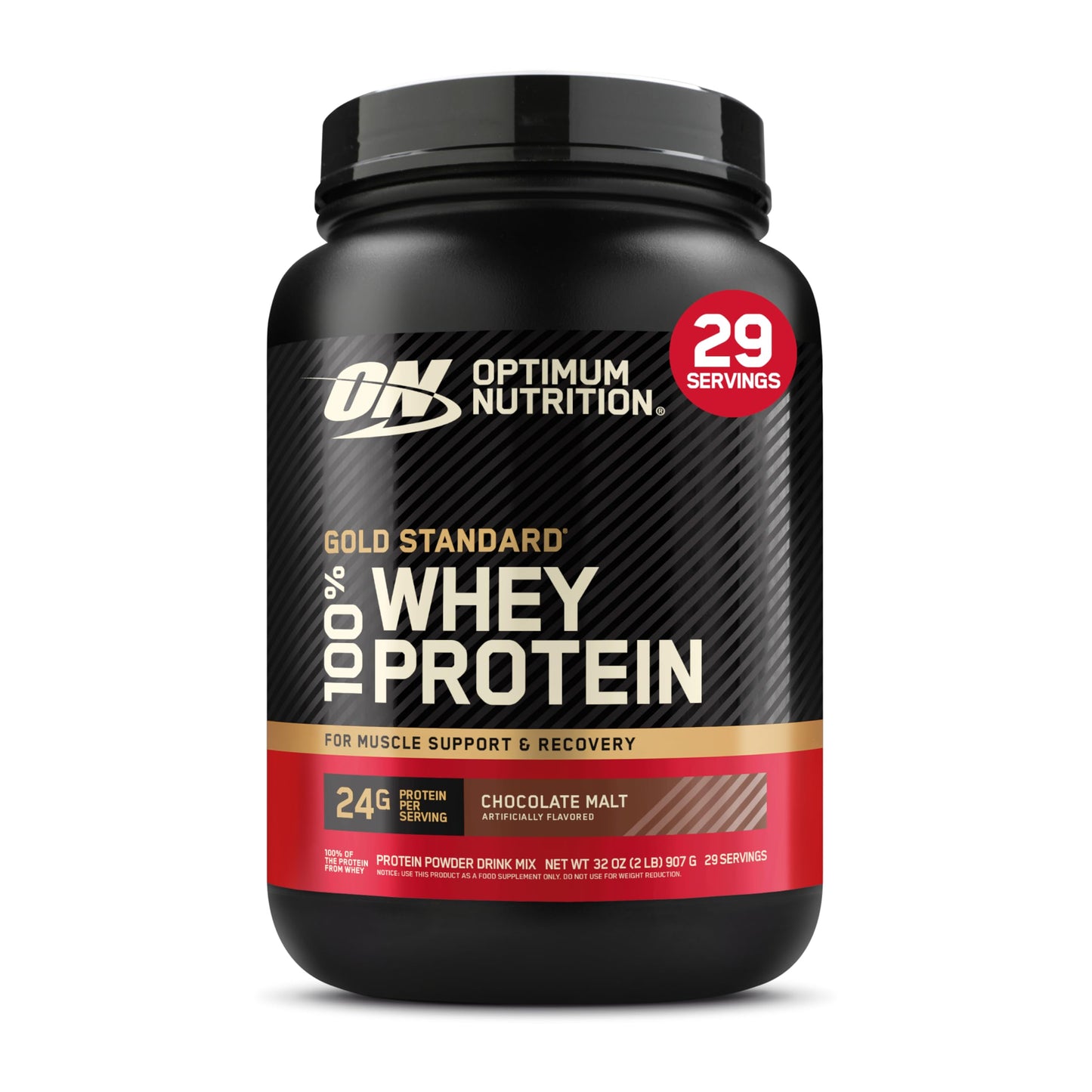 Optimum Nutrition Gold Standard 100% Whey Protein Powder, Double Rich Chocolate, 2 Pound (Packaging May Vary)