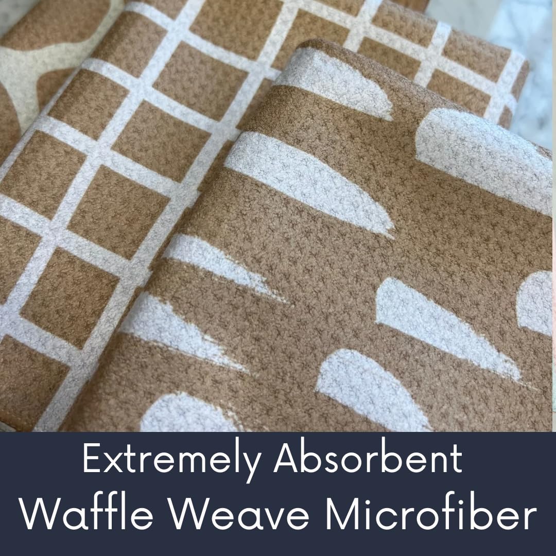 || 3 Pack|| Not Your Ordinary Dish Towels || Waffle Weave Microfiber || Tea Towels || Highly Absorbent || Hanging Loop || Dish Cloths || Modern || Designer Prints (Easter Bows)