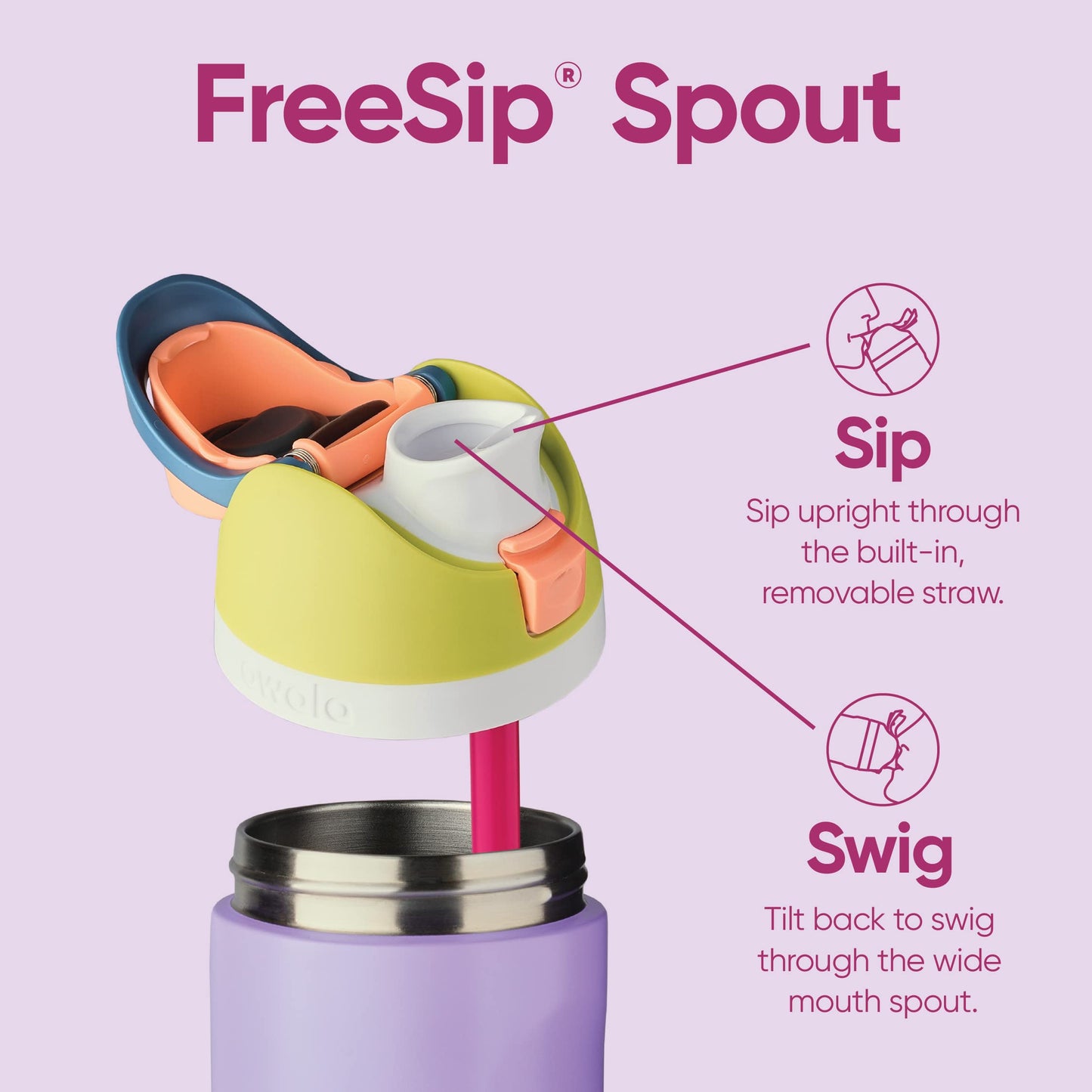 FreeSip Insulated Stainless Steel Water Bottle with Straw for Sports, Travel, and School BPA-Free Sports Water Bottle, 40 oz, Iced Breeze