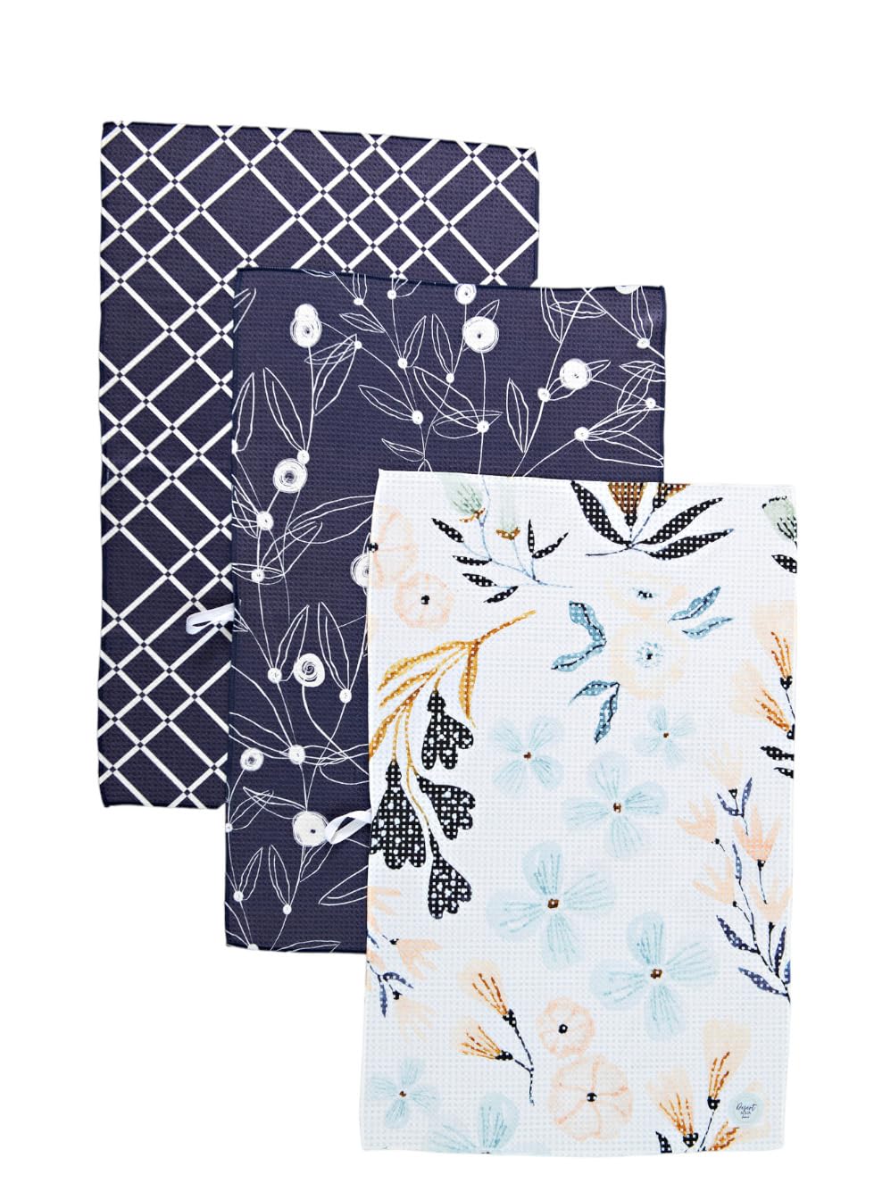 || 3 Pack|| Not Your Ordinary Dish Towels || Waffle Weave Microfiber || Tea Towels || Highly Absorbent || Hanging Loop || Dish Cloths || Modern || Designer Prints (Easter Bows)