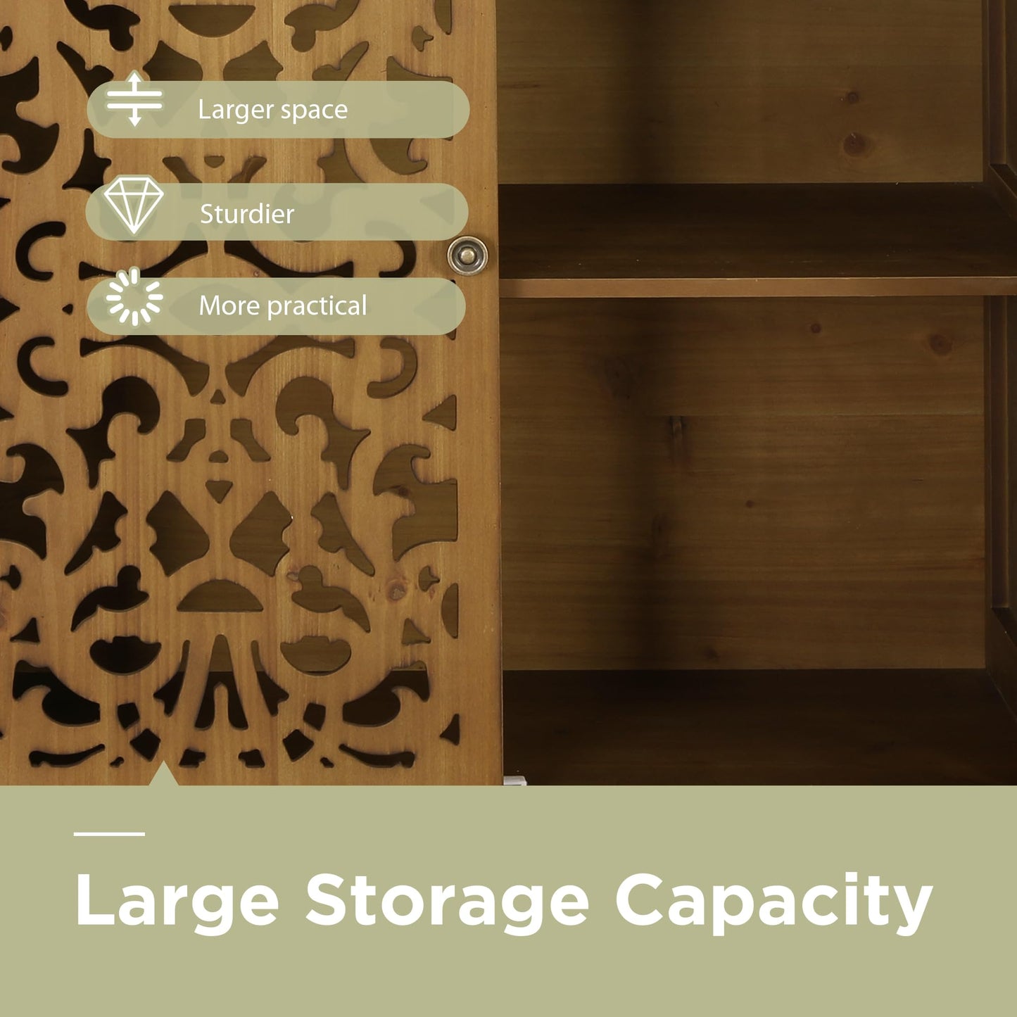 Sophia & William Tall Storage Cabinet 47.4", Decorative 2-Door Tall Accent Cabinet, for Living Room, Dining Room, White