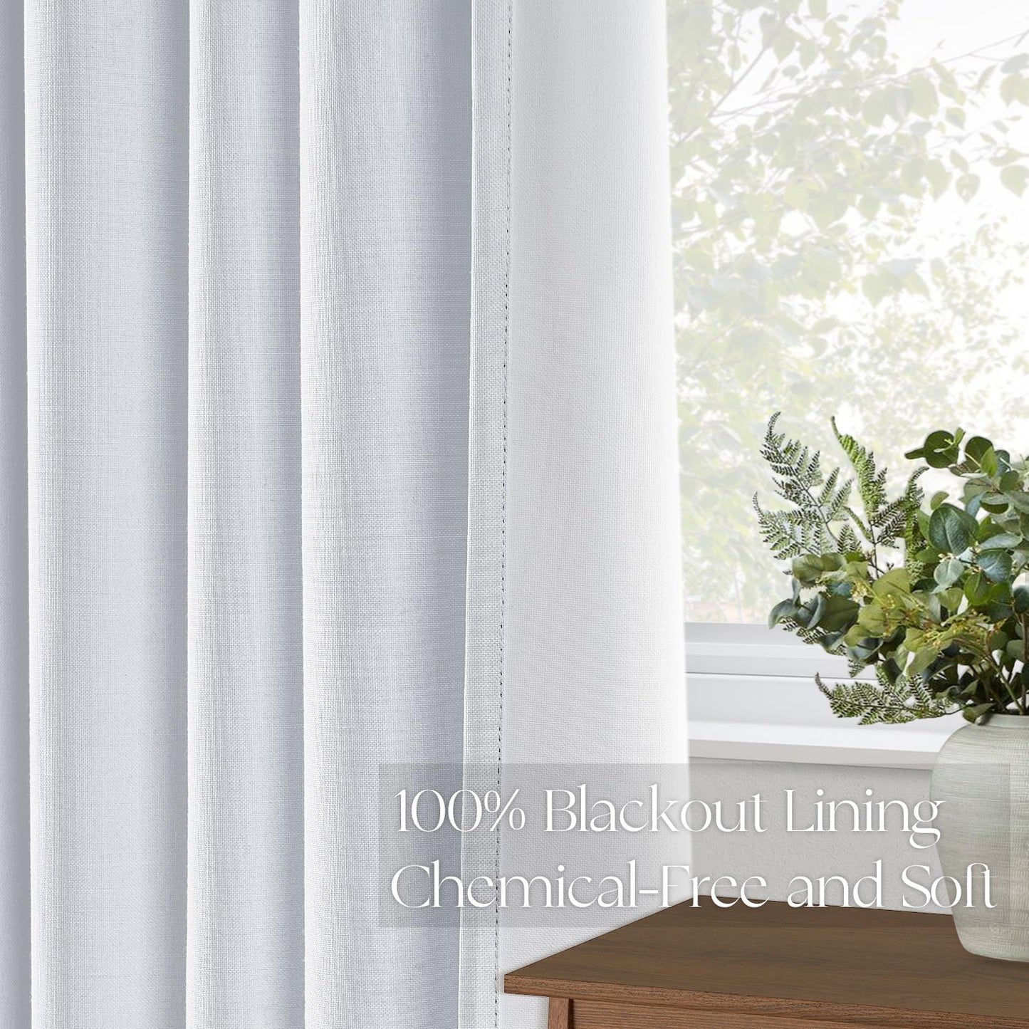Topfinel 120 Inches Long Extra Long Pinch Pleat Faux Linen Curtains for Living Room,Neutral Beige 100 Percent Blackout Floor to Ceiling Farmhouse Sound Absorbing Drapes 2 Panels for Track System 10 FT