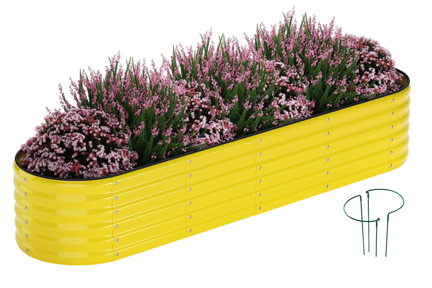 Galvanized Metal Planter Raised Garden Bed Kit for Gardening Outdoor,8x2x1ft Planter Grow Garden Box Raised Flower Bed,Long Vegetable Clearance Herb Raised Garden Beds for Gardening