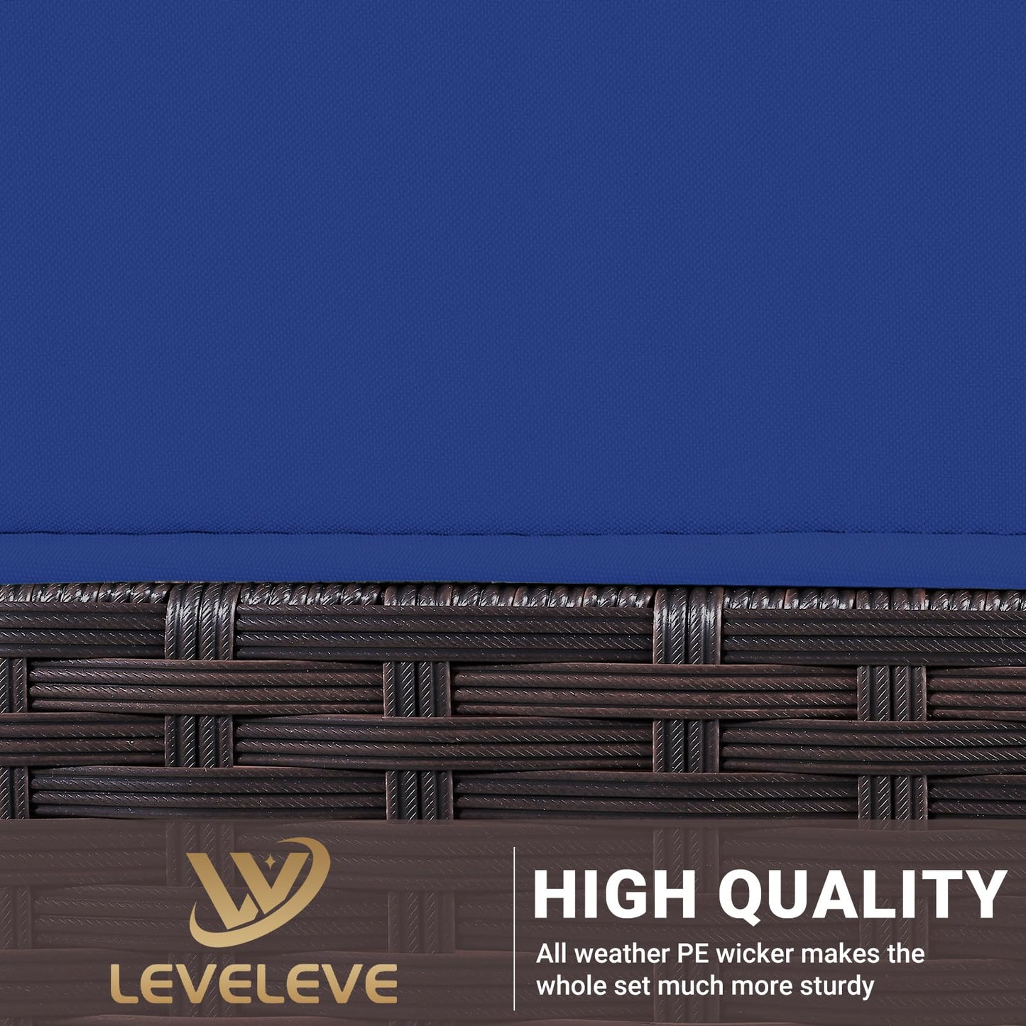 LEVELEVE 7 Pieces Outdoor Patio Furniture Sets,Rattan Conversation Sectional Set,Manual Weaving Wicker Patio Sofa with Tea Table