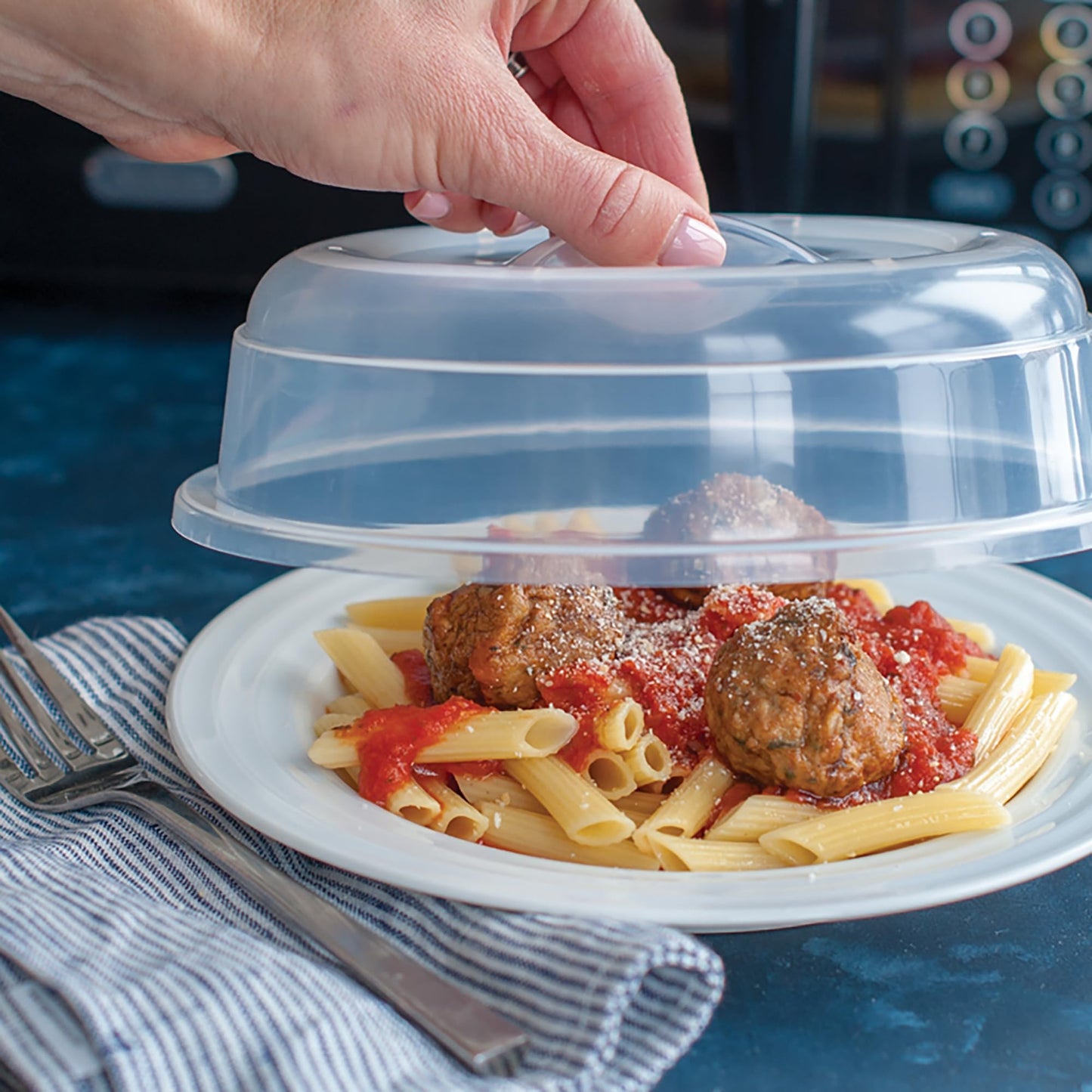 Nordic Ware BPA-free and Melamine Free Plastic Splatter Microwave Cover, 10-Inch (Set of 2), Clear
