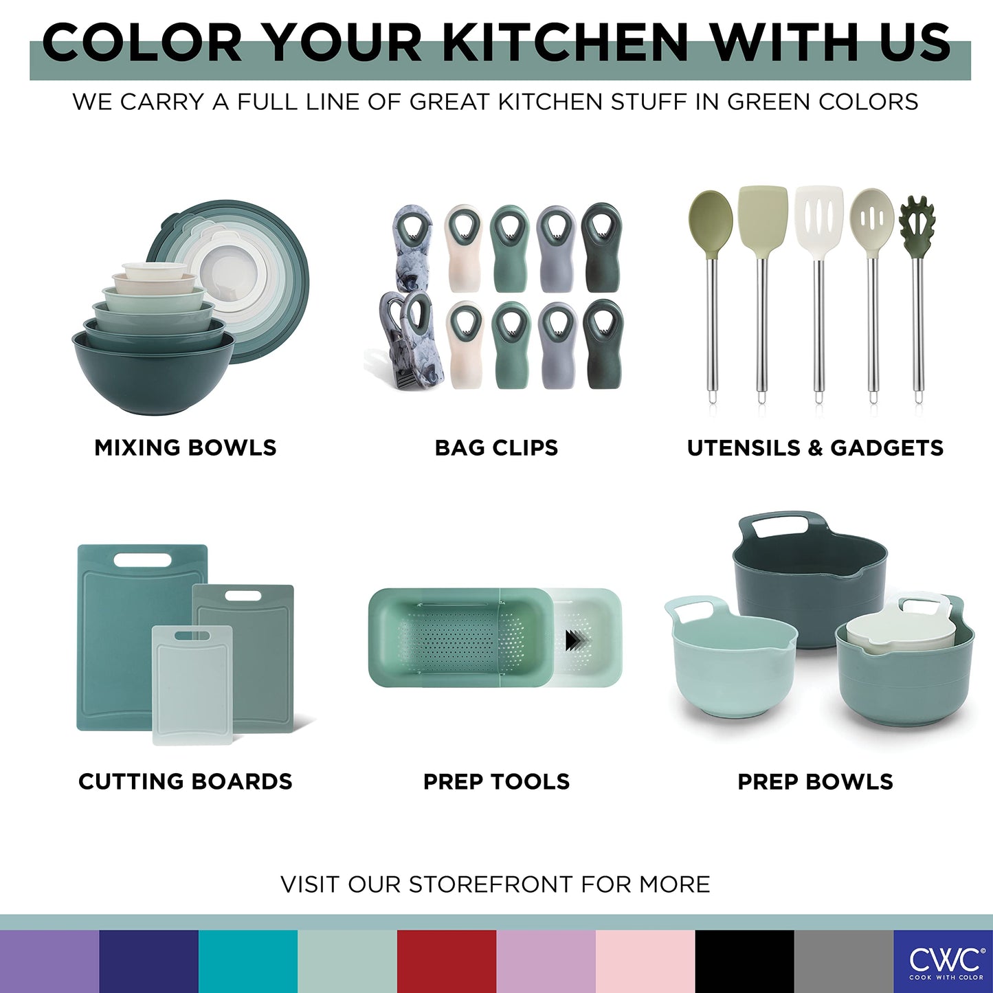 COOK WITH COLOR Non-Slip Cutting Board Set – Kitchen Essentials with Easy Grip Handle for Meat, Veggies, and Fruits, 3 Cutting Boards, Teal