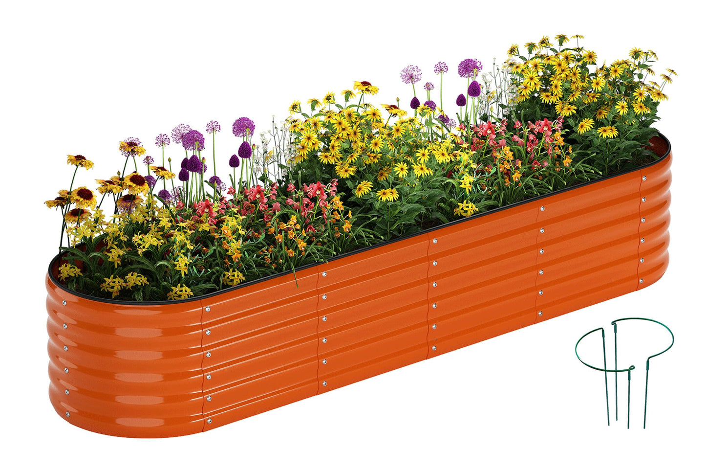 Galvanized Metal Planter Raised Garden Bed Kit for Gardening Outdoor,8x2x1ft Planter Grow Garden Box Raised Flower Bed,Long Vegetable Clearance Herb Raised Garden Beds for Gardening