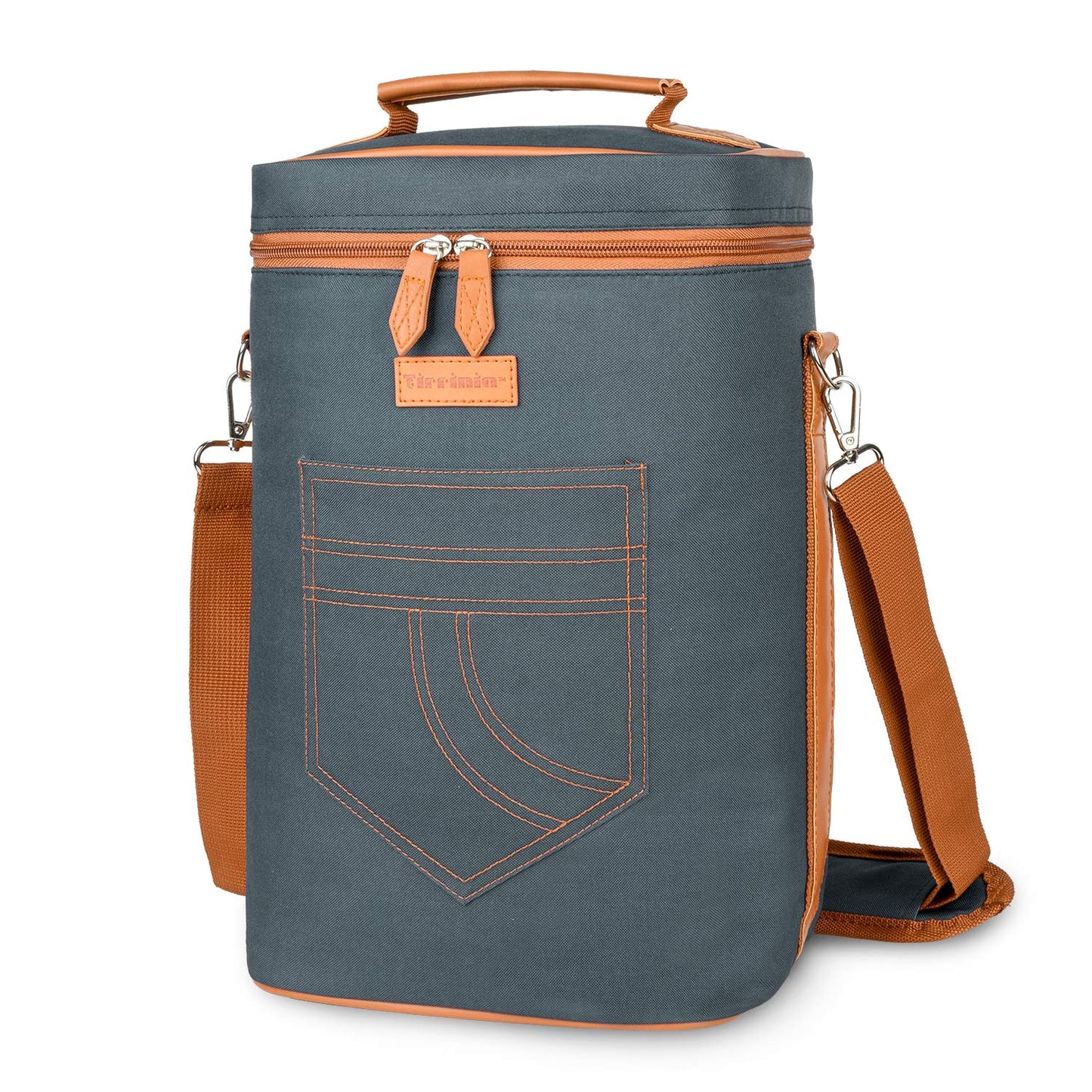 Tirrinia 2 Bottle Leakproof Insulated Wine Tote Carrier Bag - Padded Cooler for Travel, Restaurants, Tasting, Parties, Great Gift for Wine Lovers