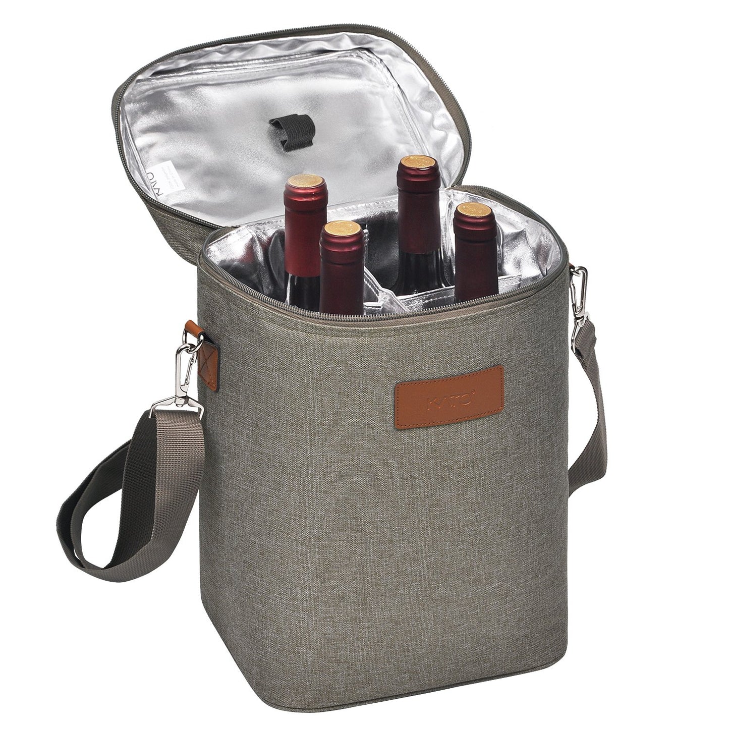 Tirrinia 2 Bottle Leakproof Insulated Wine Tote Carrier Bag - Padded Cooler for Travel, Restaurants, Tasting, Parties, Great Gift for Wine Lovers