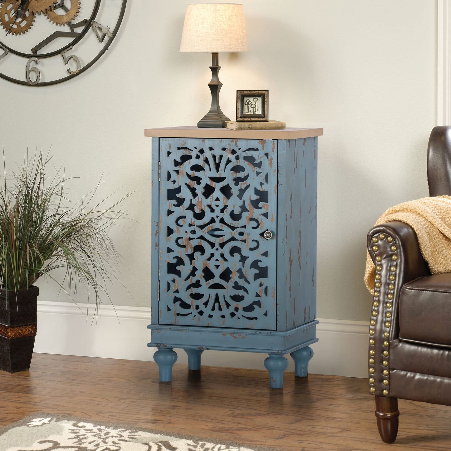 Sophia & William Tall Storage Cabinet 47.4", Decorative 2-Door Tall Accent Cabinet, for Living Room, Dining Room, White