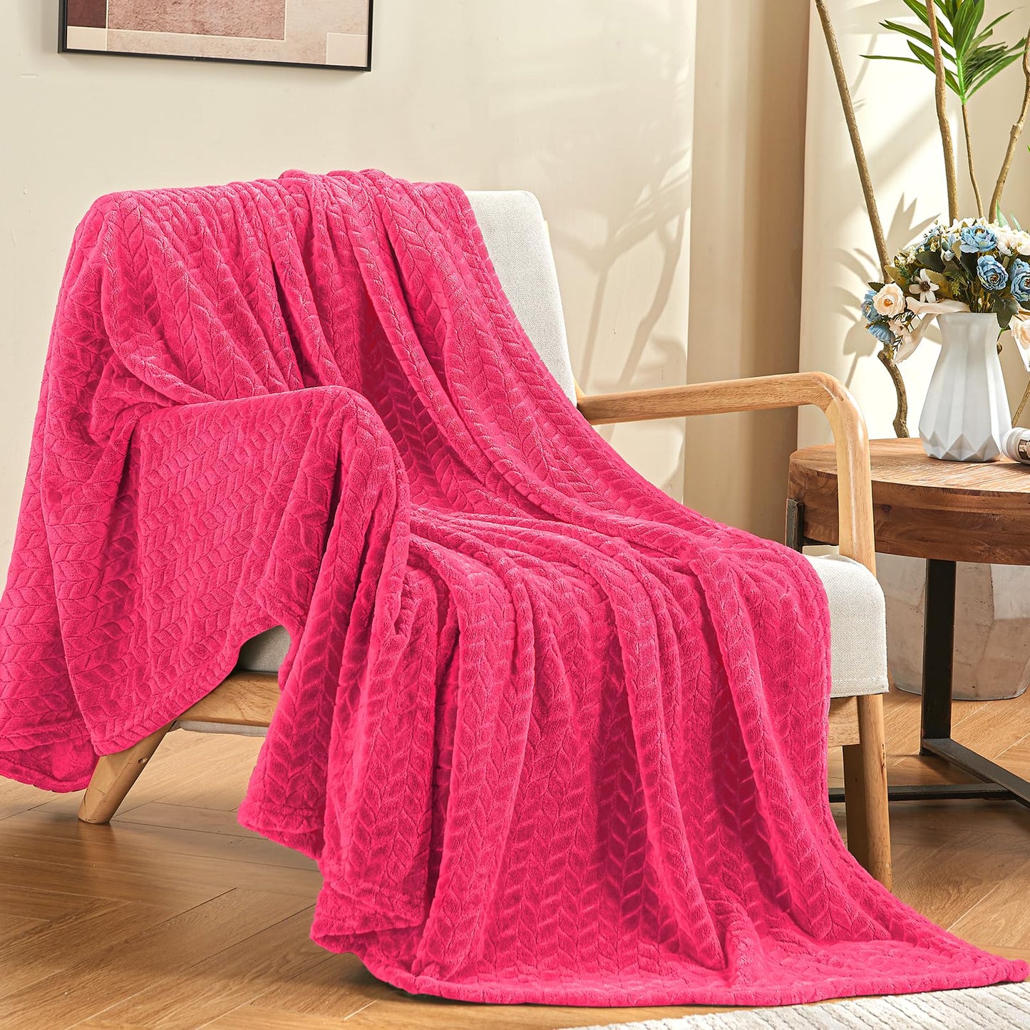 Inhand Fleece Throw Blankets, Super Soft Flannel Cozy Blankets for Adults, Washable Lightweight Blanket for Couch Sofa Bed Office, Warm Plush Blankets for All Season (50"×60", Green)