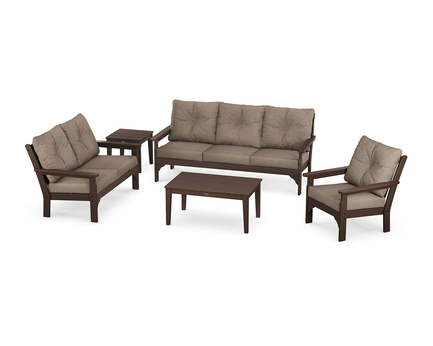 POLYWOOD® Vineyard Deep Seating Set, Black/Grey Mist