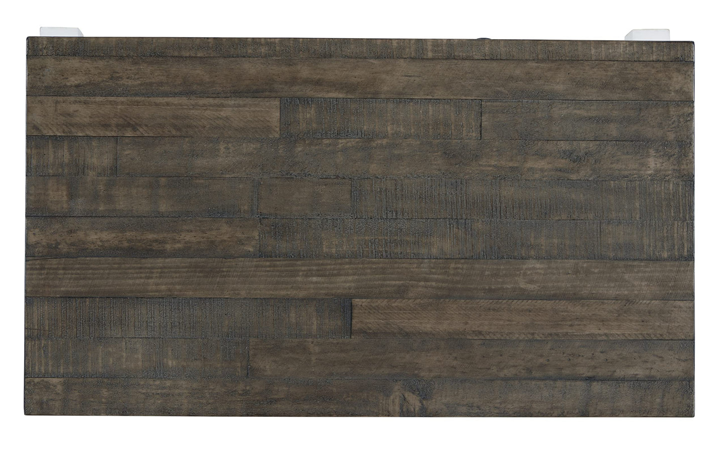 Signature Design by Ashley Havalance Farmhouse Lift Top Coffee Table with Fixed Shelf and 2 Hidden Storage Trays, Gray & White with Weathered Finish
