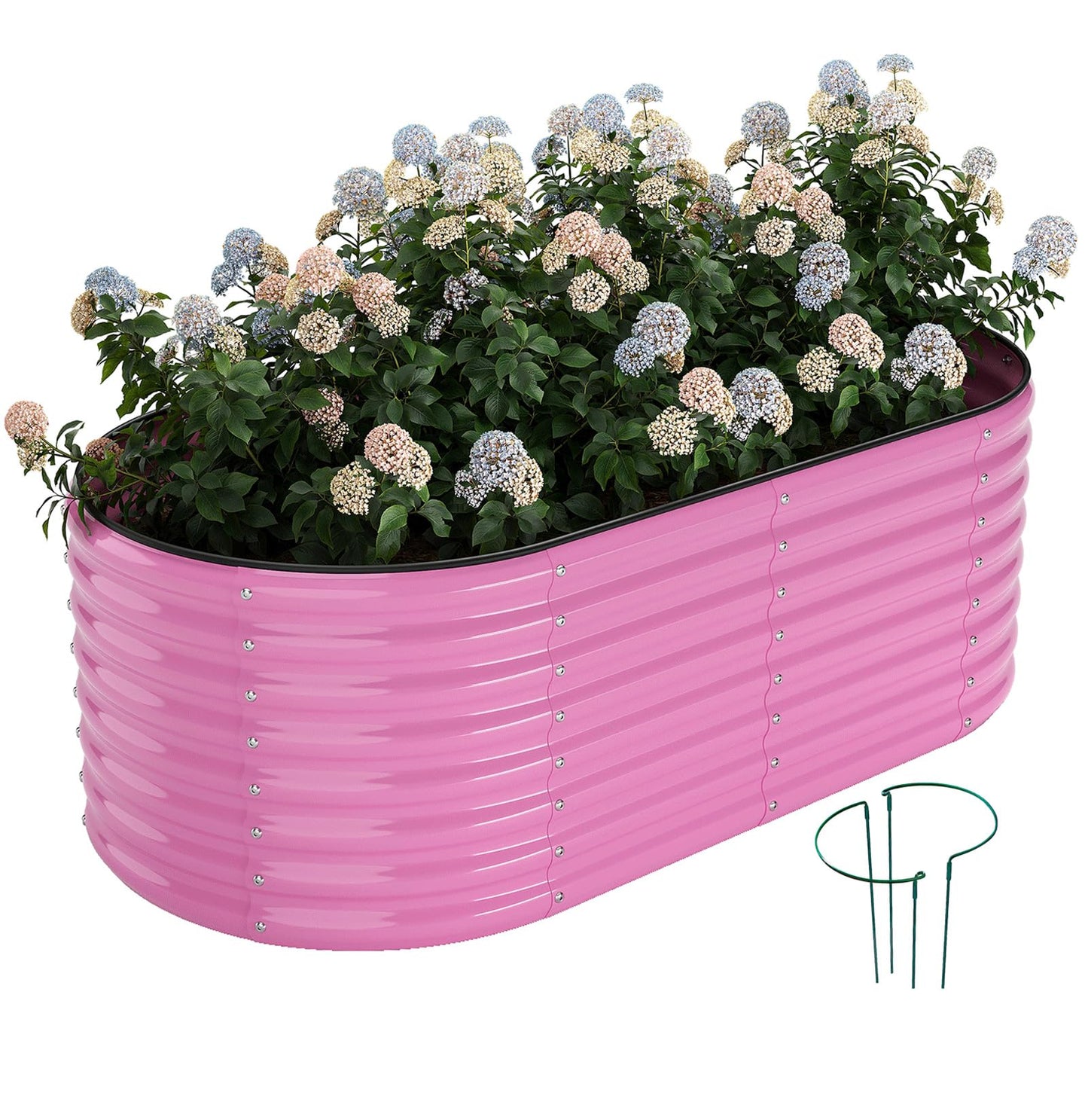 Galvanized Metal Planter Raised Garden Bed Kit for Gardening Outdoor,8x2x1ft Planter Grow Garden Box Raised Flower Bed,Long Vegetable Clearance Herb Raised Garden Beds for Gardening