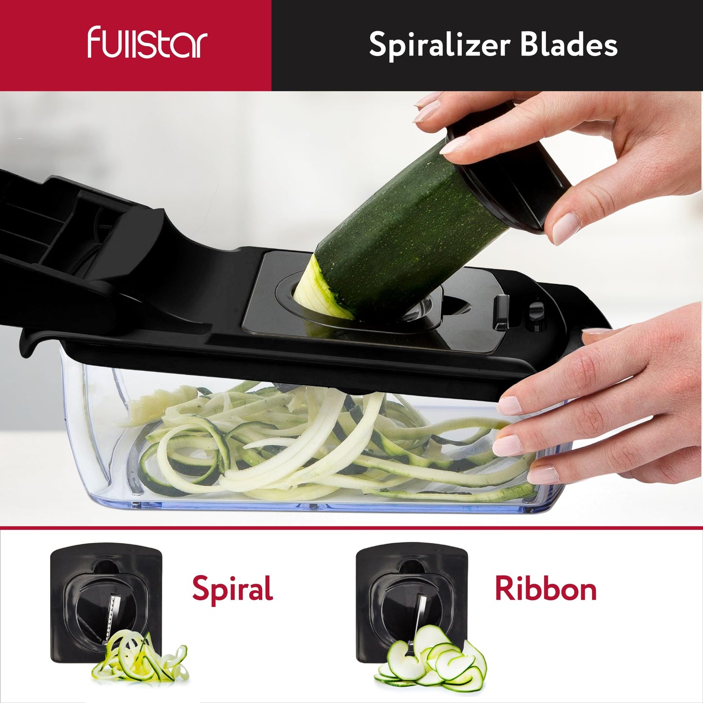 Fullstar Vegetable Chopper and Spiralizer - Food Chopper with Container, Fruit Slicer, Kitchen Gadgets & Accessories, Home Essentials (4 in 1, White)