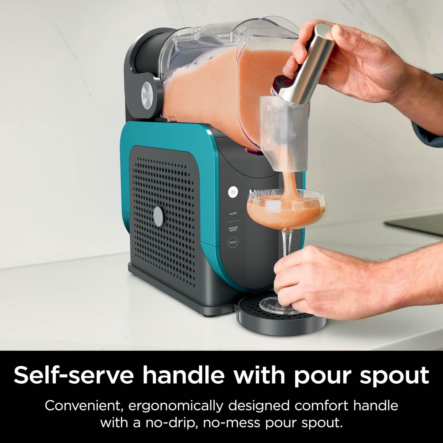Ninja SLUSHi with RapidChill Technology, 88 oz. Frozen Drink & Slushie Machine, 5 Preset Programs, Margaritas, Frappés, and More, Premium Accents, Black, FS301