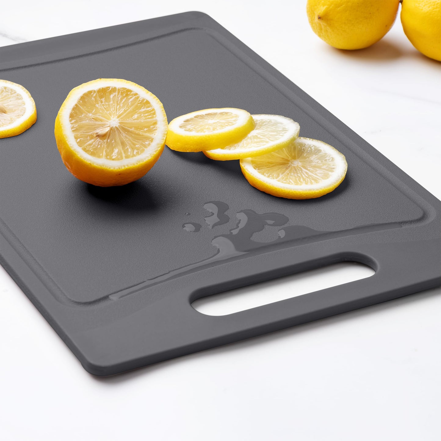 COOK WITH COLOR Non-Slip Cutting Board Set – Kitchen Essentials with Easy Grip Handle for Meat, Veggies, and Fruits, 3 Cutting Boards, Teal
