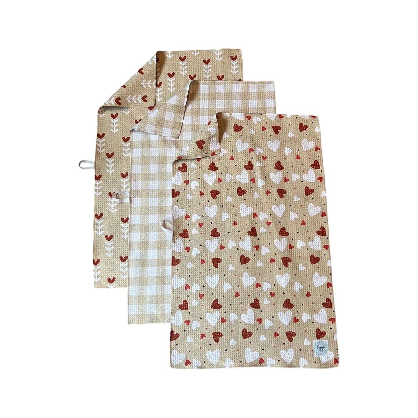 || 3 Pack|| Not Your Ordinary Dish Towels || Waffle Weave Microfiber || Tea Towels || Highly Absorbent || Hanging Loop || Dish Cloths || Modern || Designer Prints (Easter Bows)